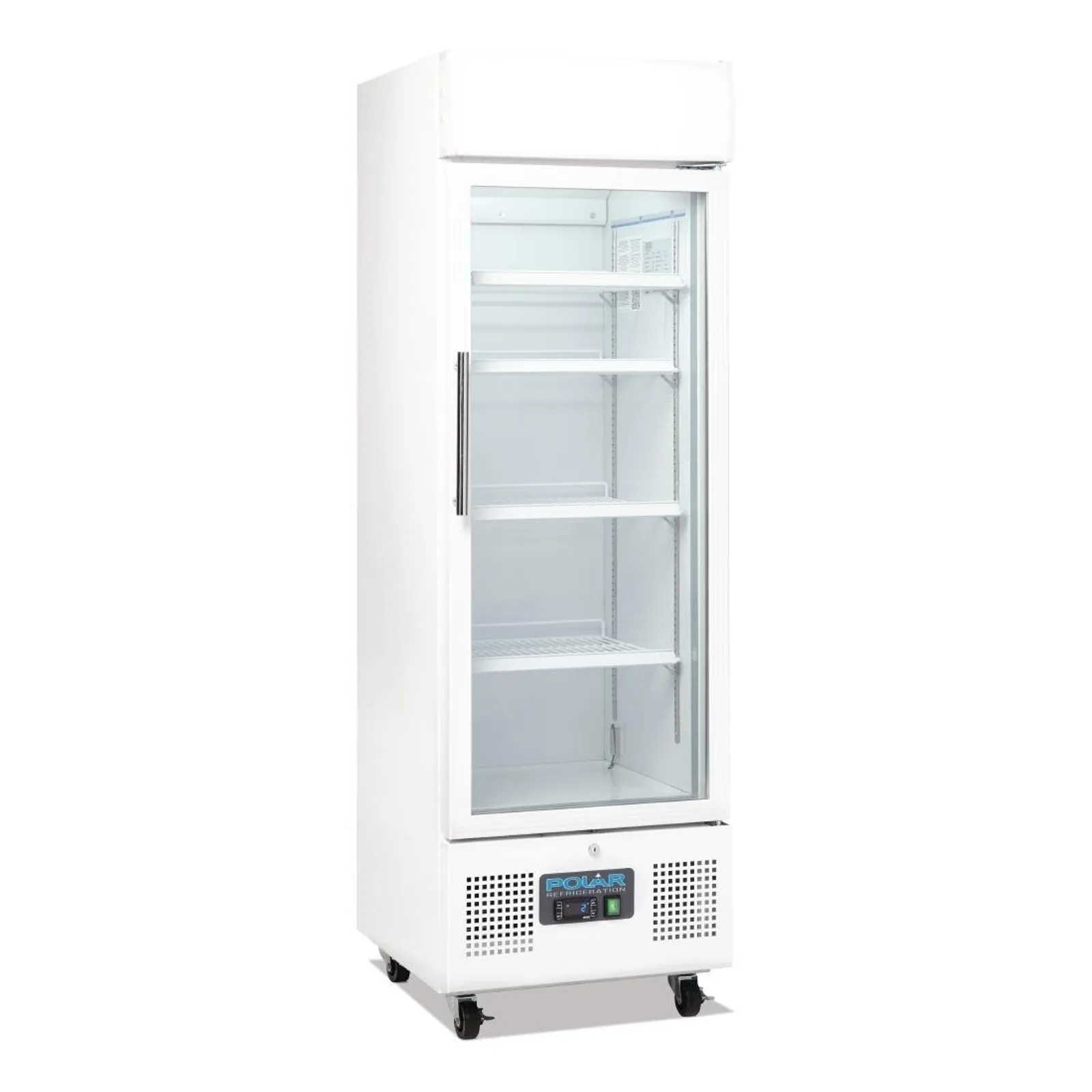 POLAR DM075-A G-Series Upright Display Fridge White 218Ltr