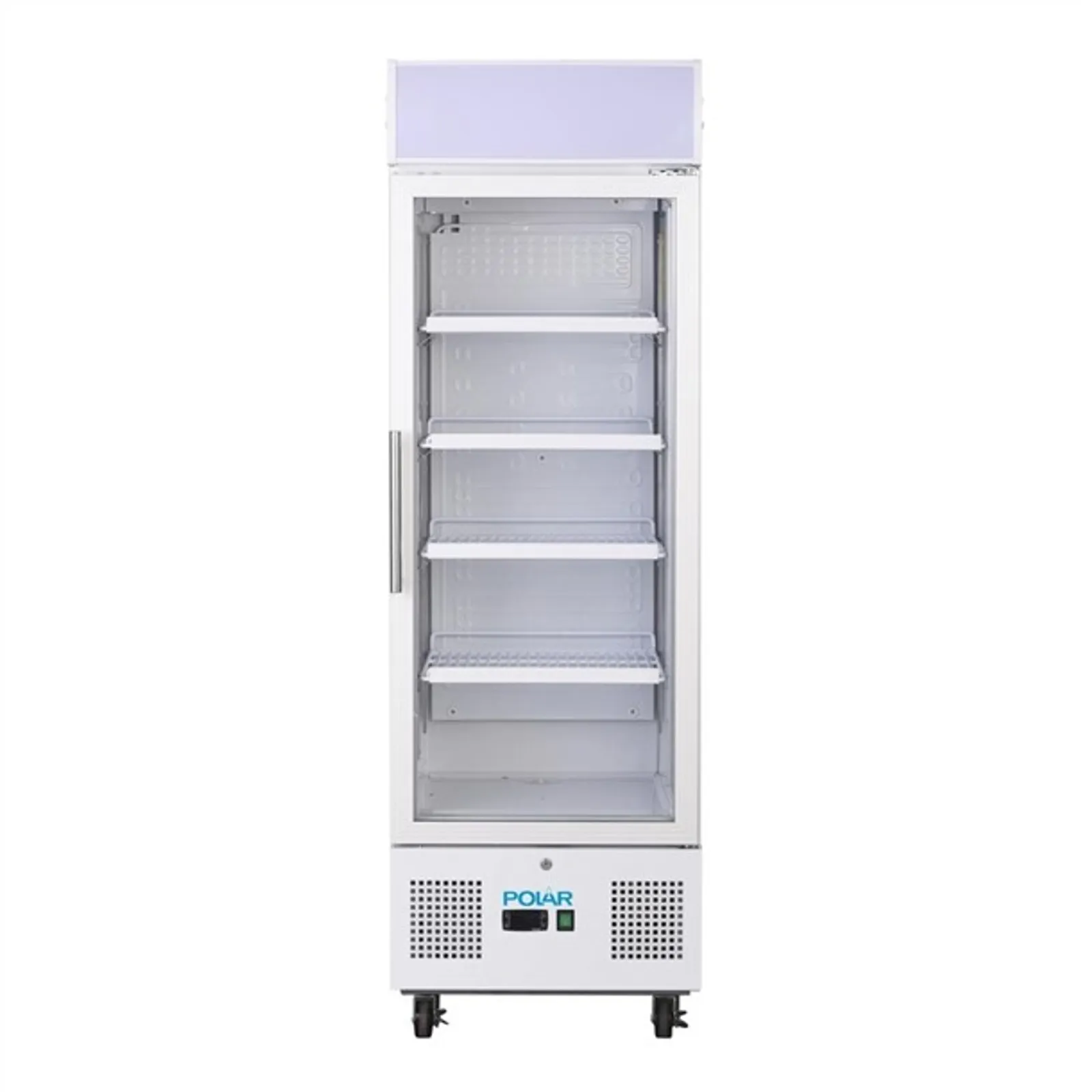 POLAR DM075-A G-Series Upright Display Fridge White 218Ltr