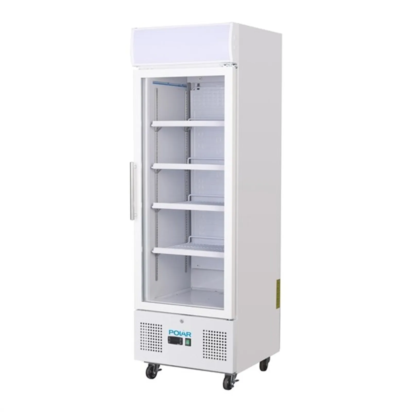 POLAR DM075-A G-Series Upright Display Fridge White 218Ltr