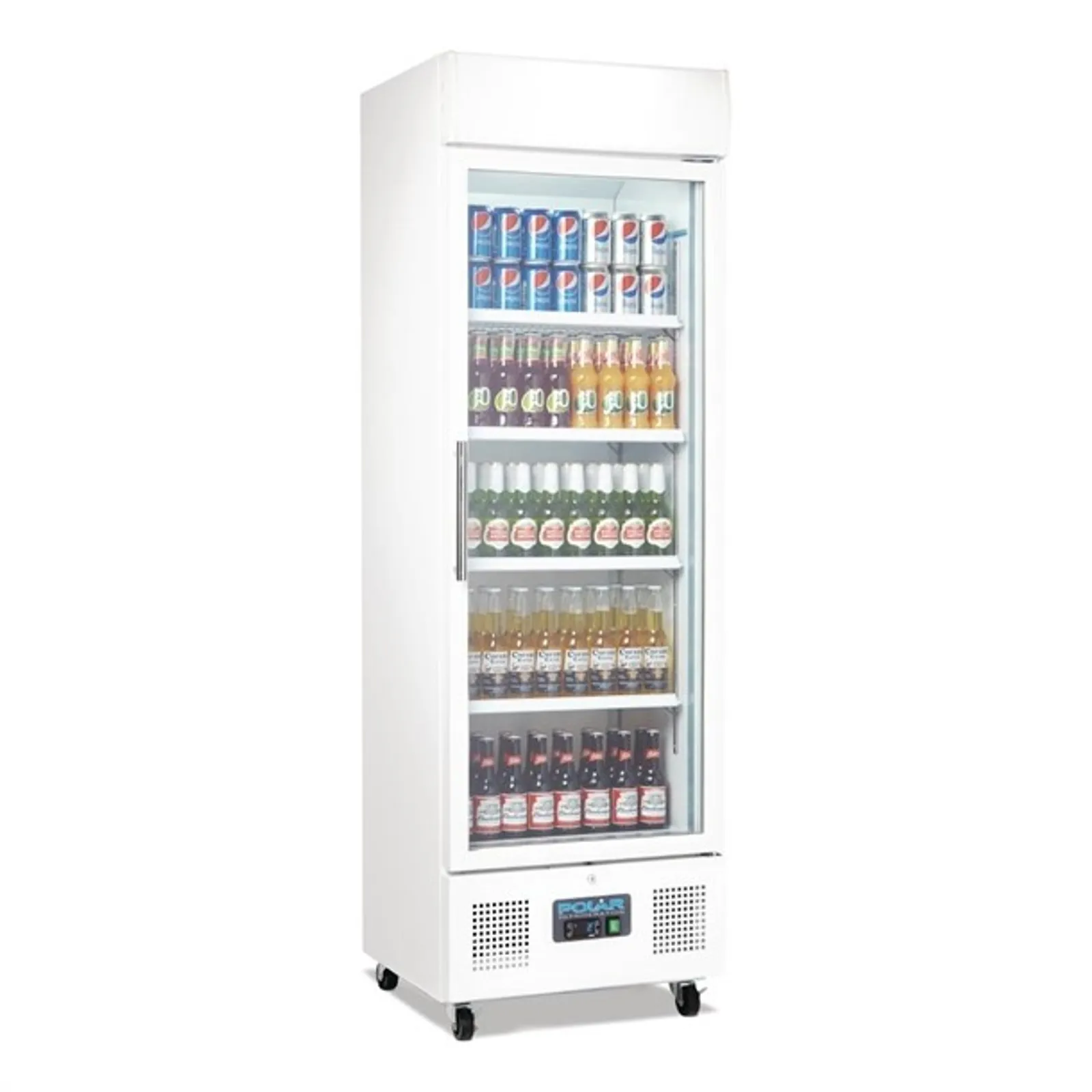 POLAR DM076-A G-Series Upright Display Fridge White 336Ltr