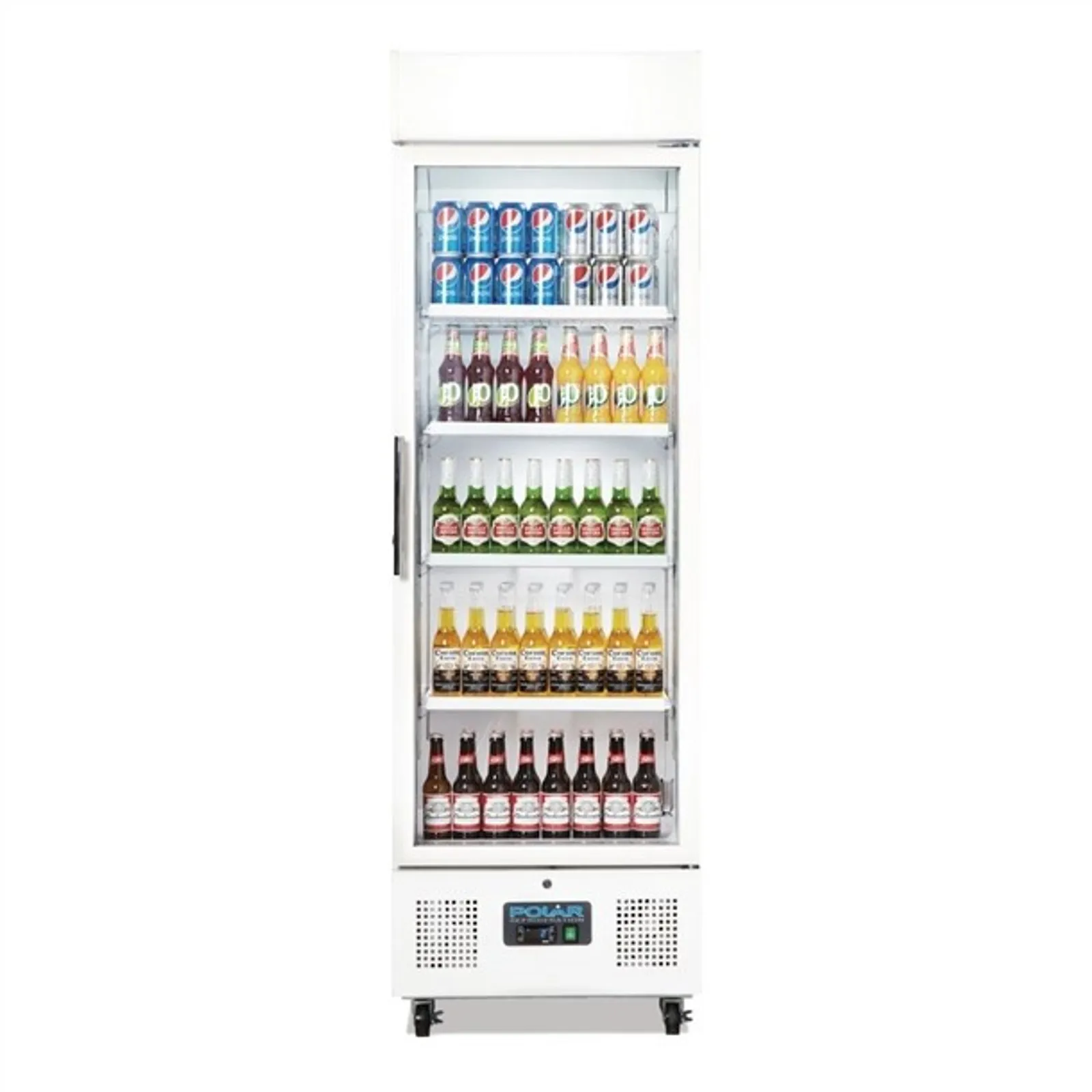 POLAR DM076-A G-Series Upright Display Fridge White 336Ltr