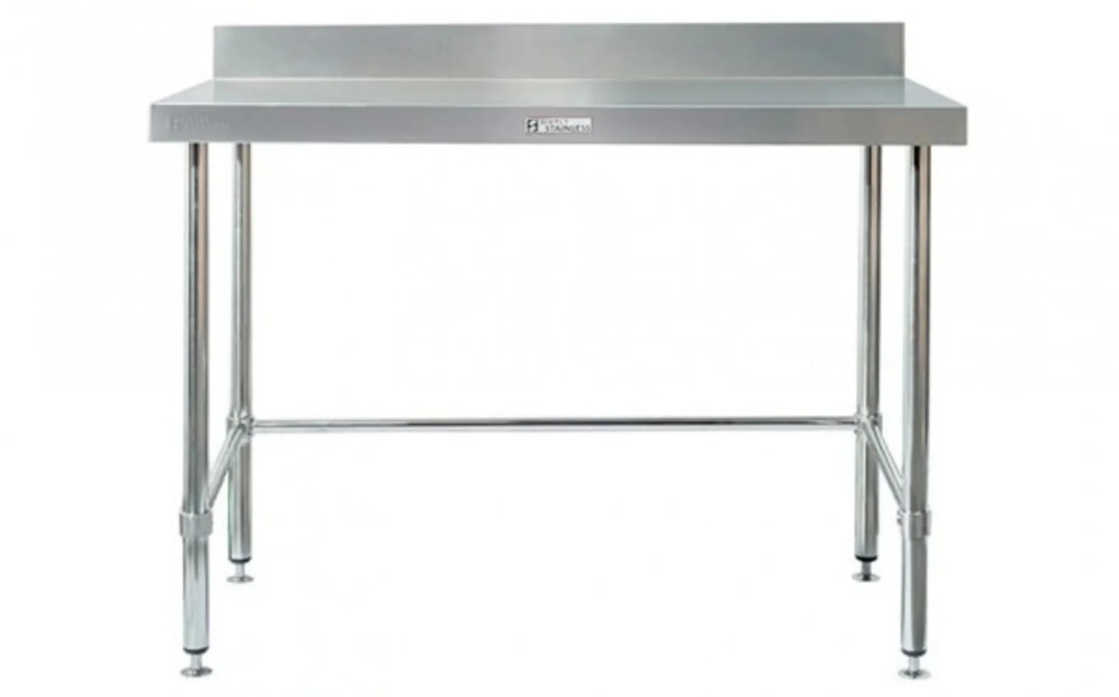 Simply Stainless SS02.1200.LB Work Bench with Splashback with leg brace (600 Series) - 1200mm