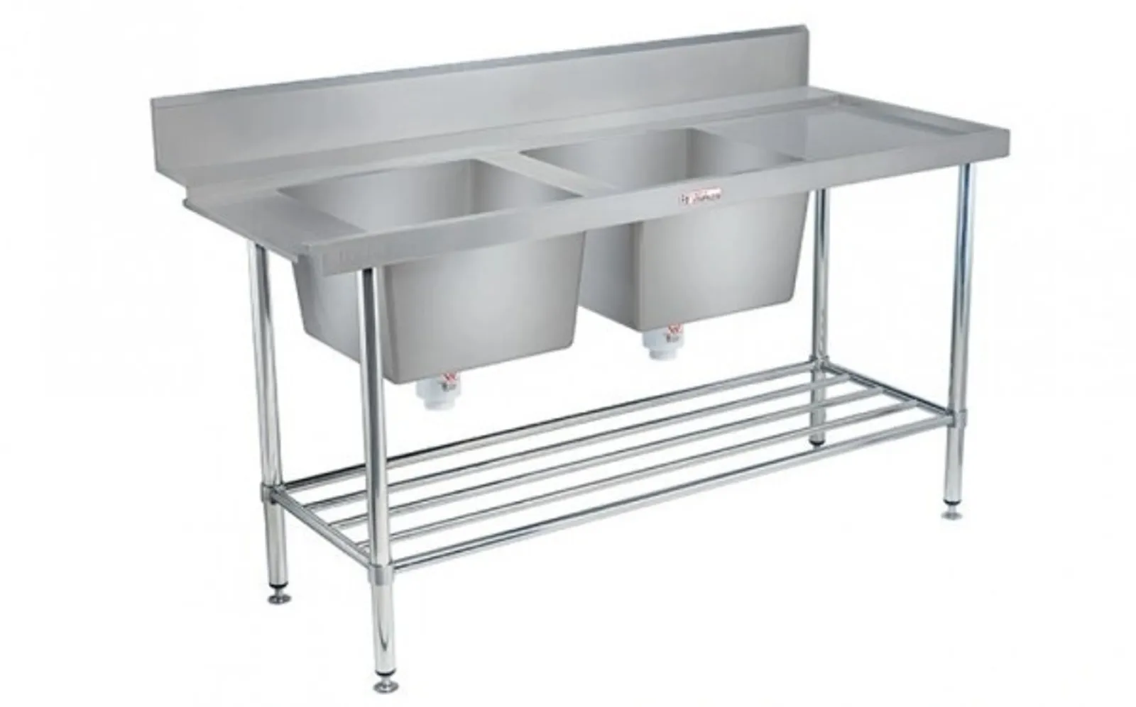 Simply Stainless SS09.7.1650.DBR Double Sink Dishwasher Inlet Bench (700 Series) - 1650mm  - Right Hand Inlet