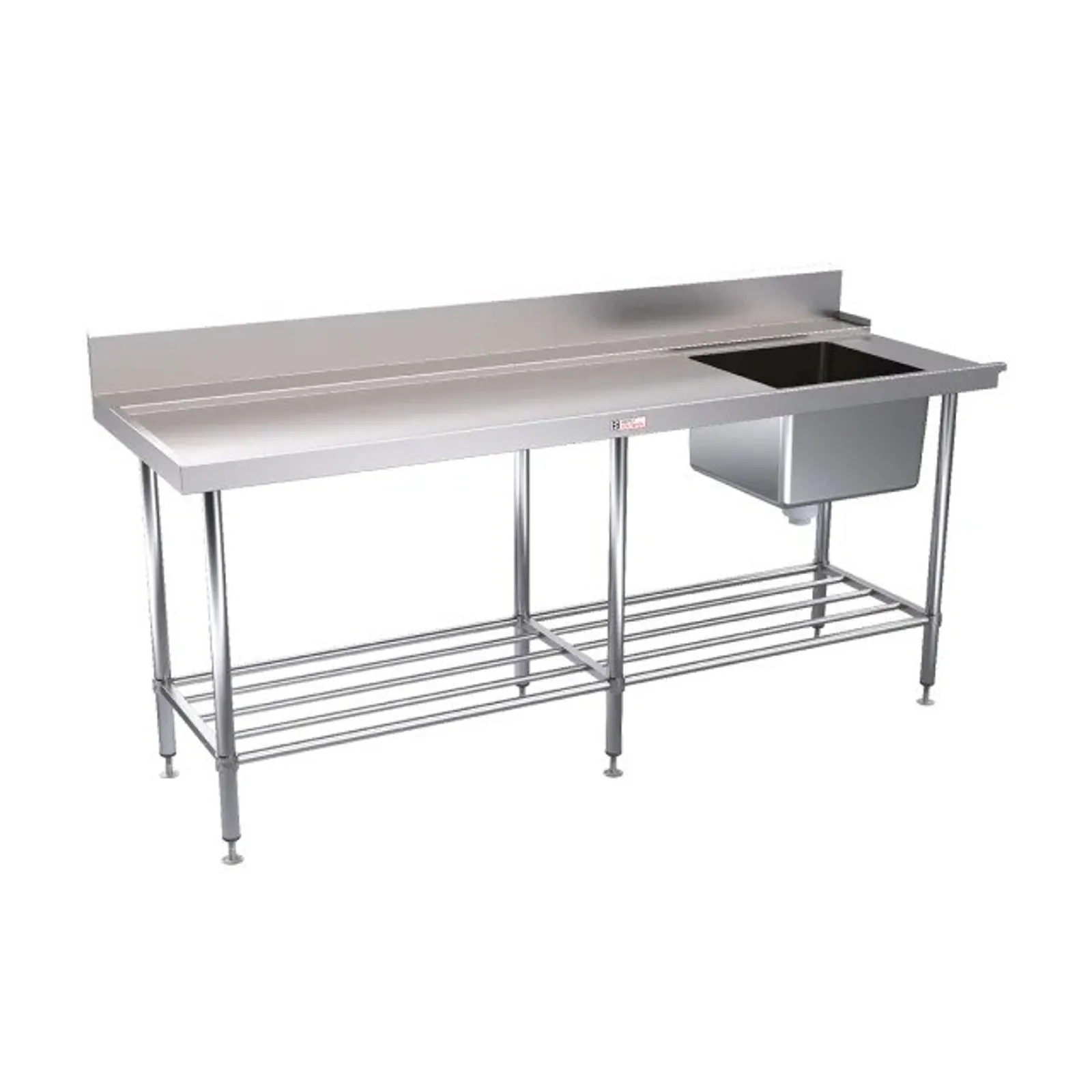 Simply Stainless SS08.1800.L Dishwasher Inlet Bench (600 Series) - 1800mm - Left Hand Inlet