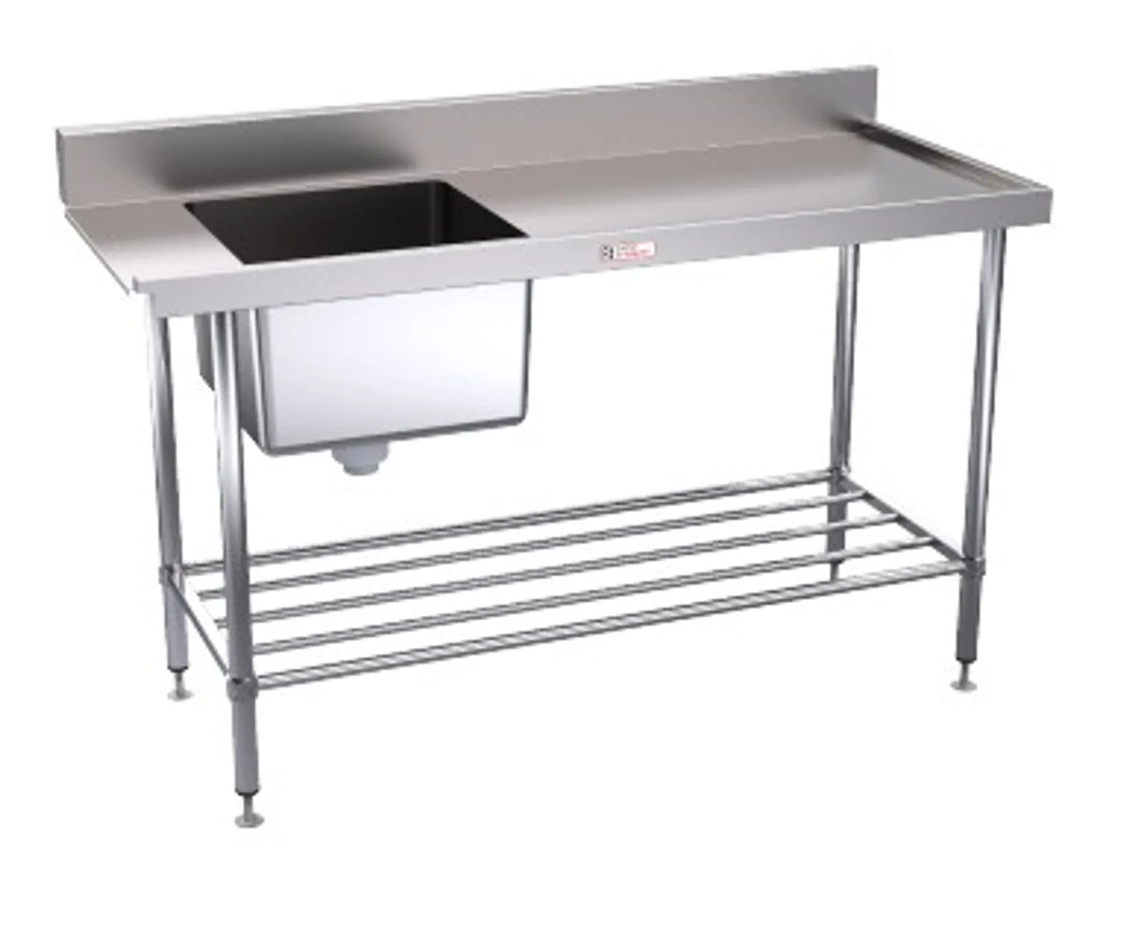 Simply Stainless SS08.1500.R Dishwasher Inlet Bench (600 Series) - 1500mm - Right Hand Inlet (2)