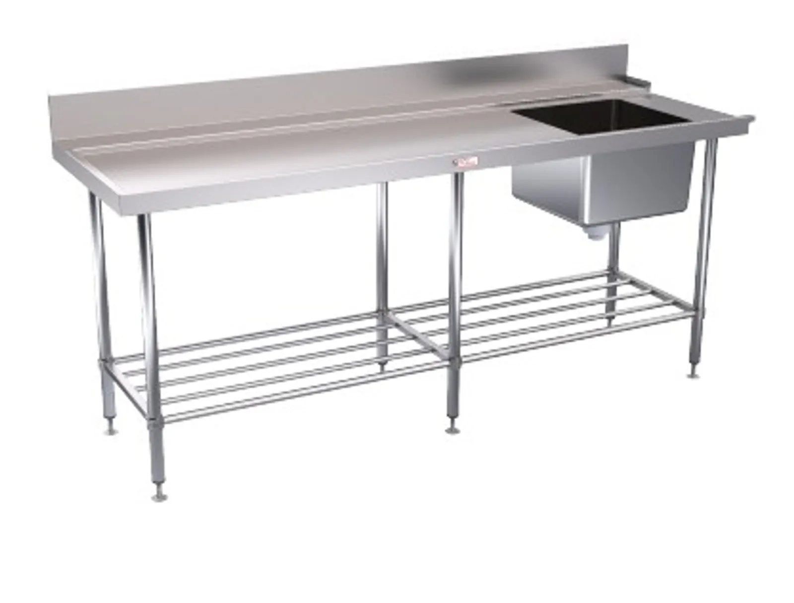 Simply Stainless SS08.7.2100.L Dishwasher Inlet Bench (700 Series) - 2100mm -  Left Hand Inlet