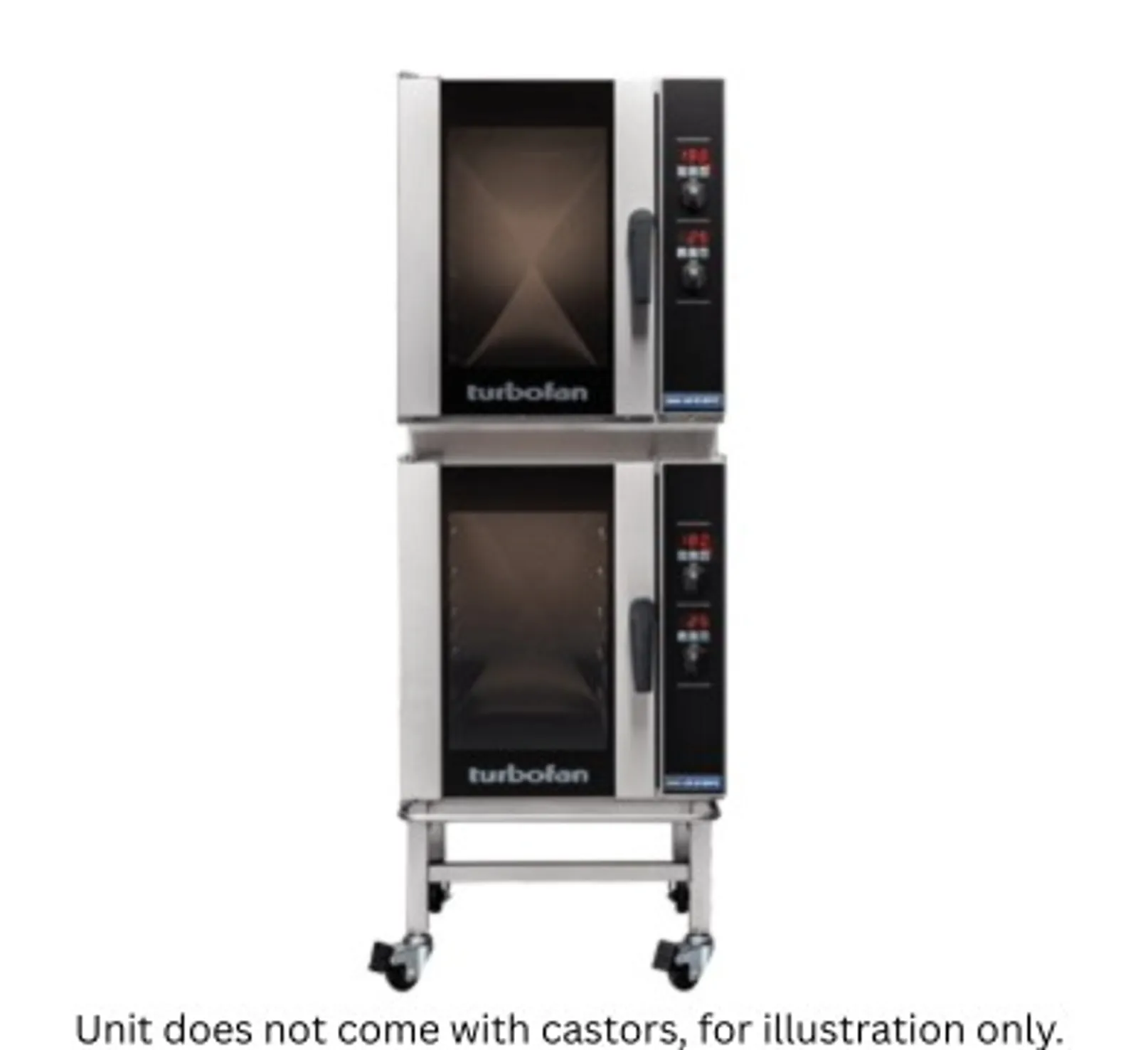 Turbofan E33D5/2 - Full Size Tray Digital Electric Convection Oven Double Stacked with Adjustable Feet Base Stand