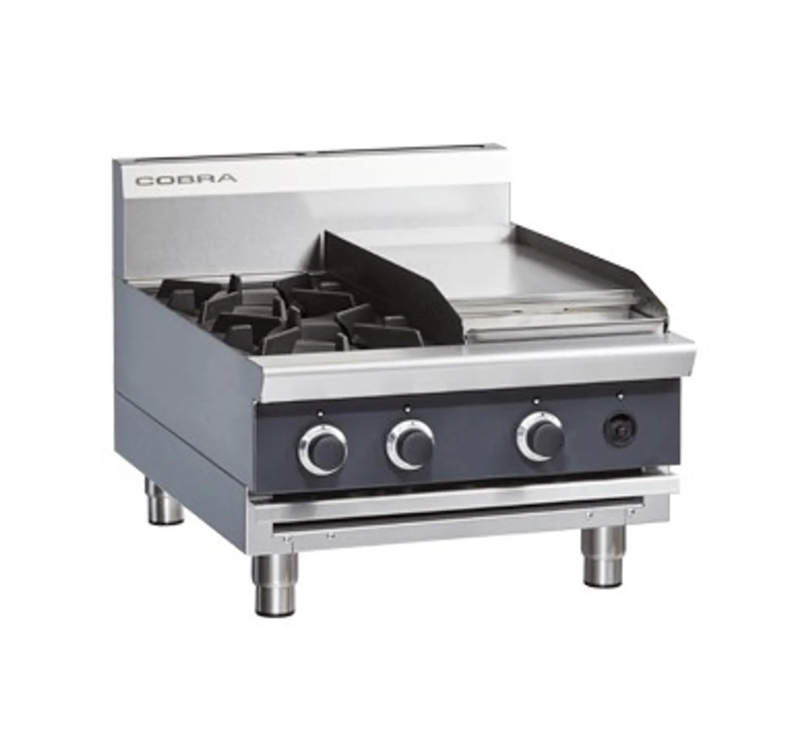 Cobra C6C-B 600mm Two Burner / Griddle Gas Cooktop - Bench Model
