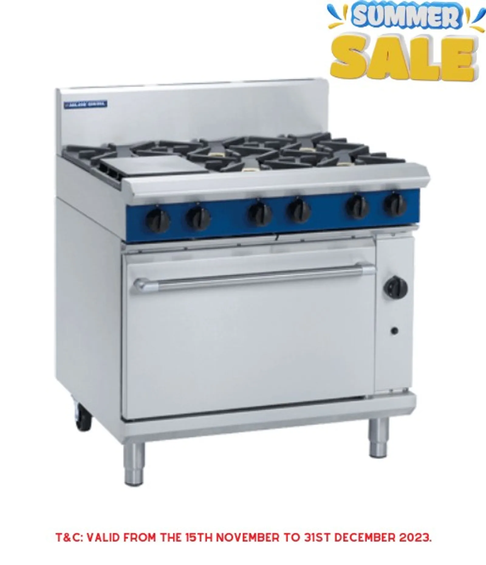 Blue Seal Evolution Series G506D - 900mm Gas Range Static Oven
