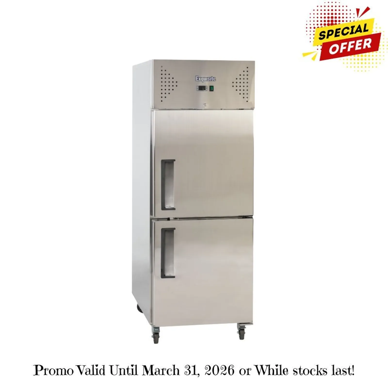 Exquisite GSF652H One Split Solid Door Upright Storage Freezers