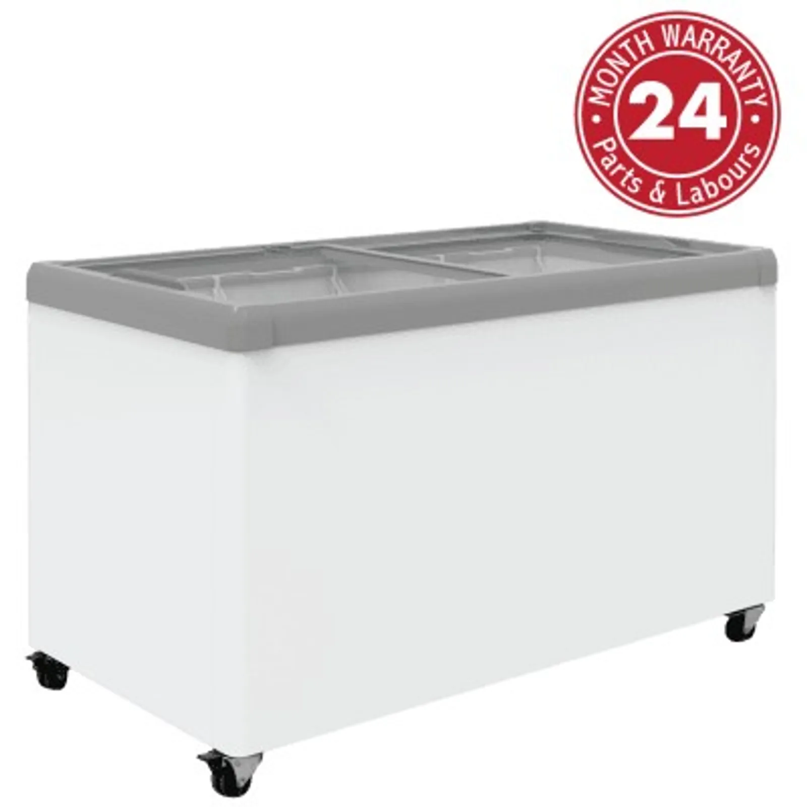 Exquisite SD450 Flat Glass Display Chest Freezers 390L