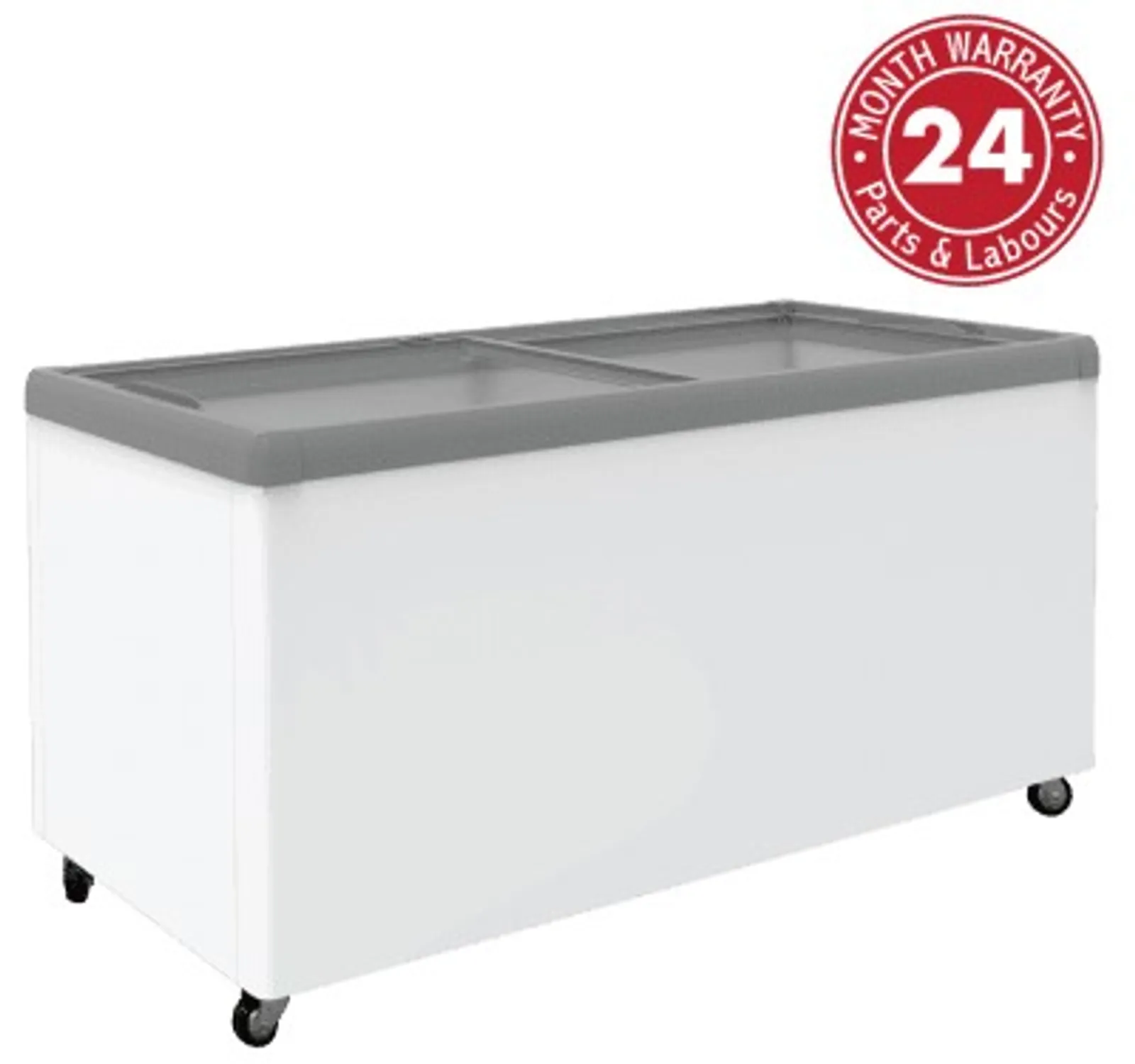 Exquisite SD650 Flat Glass Display Chest Freezers 566L
