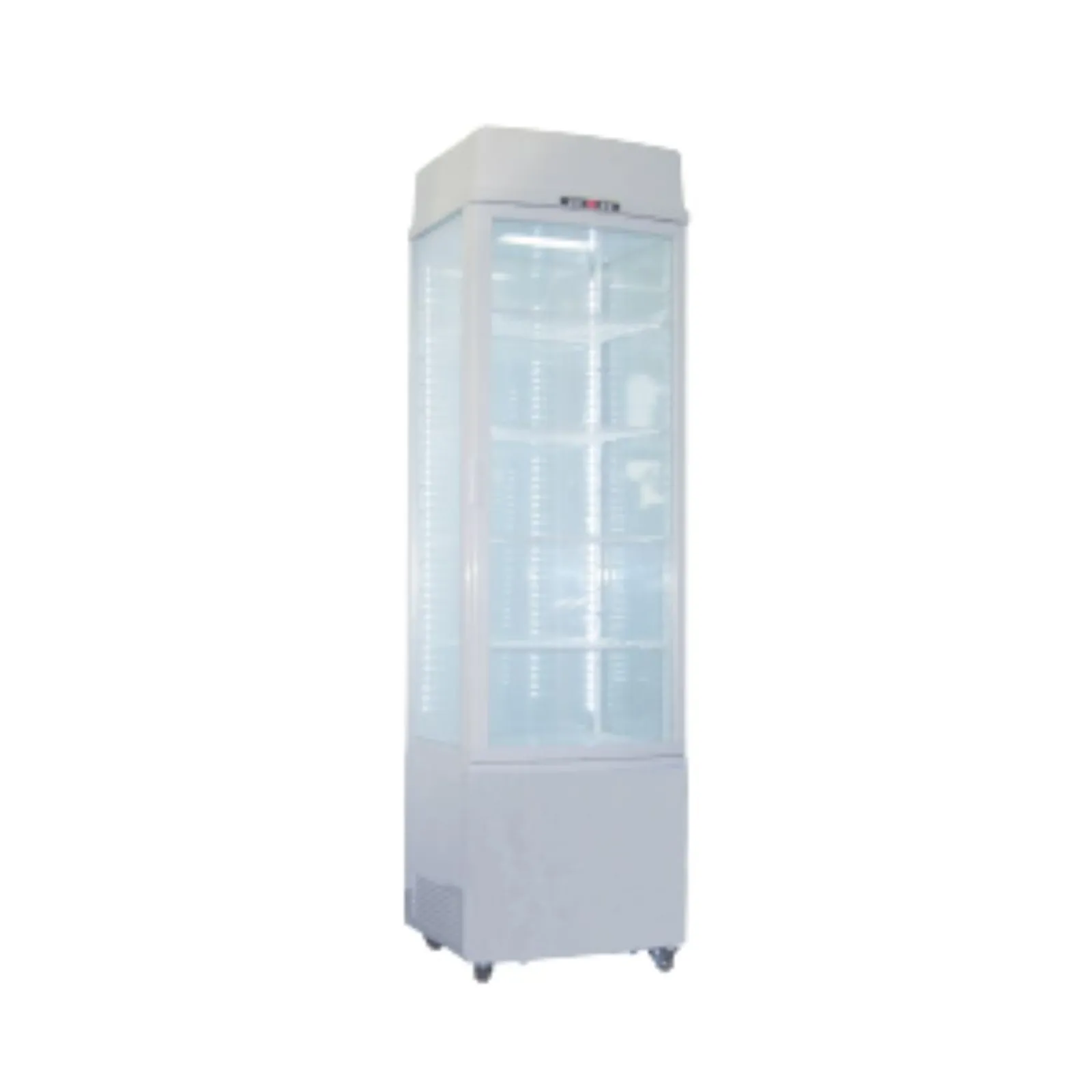 Exquisite CTD235 White Four Sided Glass Upright Display Refrigerators
