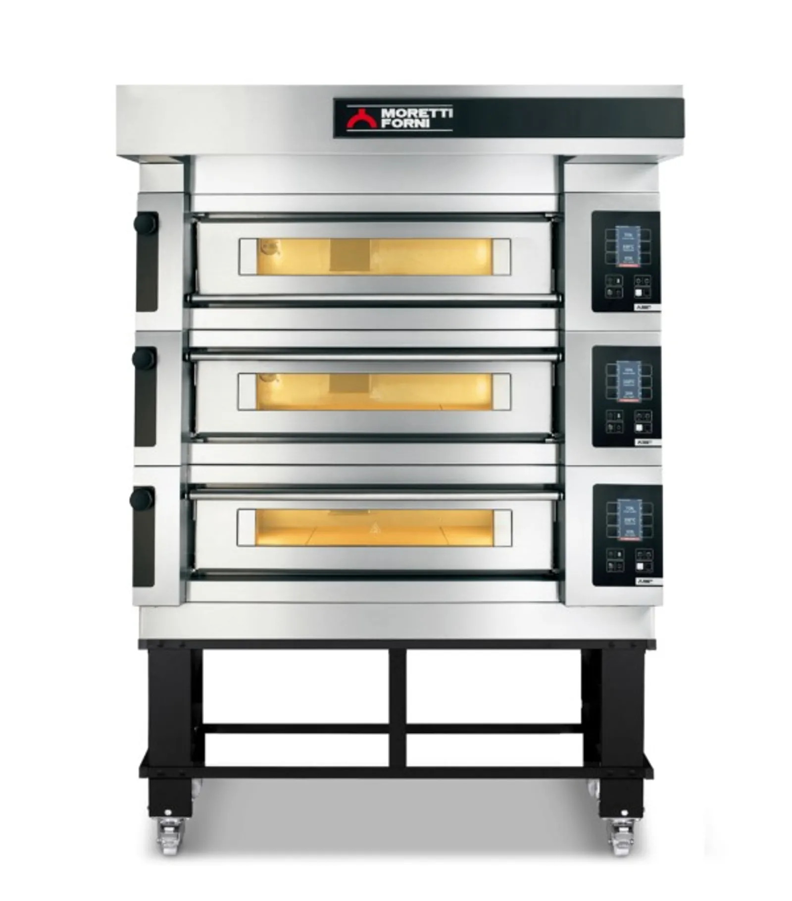 Moretti Forni COMP-S50E-3-S Serie S Triple Deck Oven on Stand