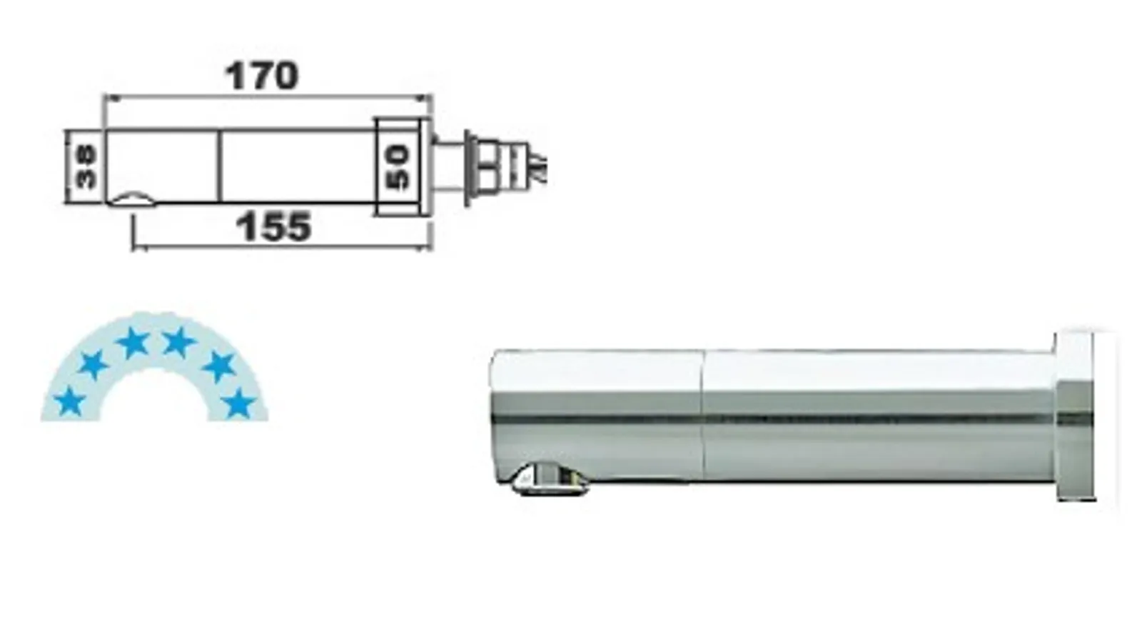 Jetstream JET4003W Wall Mount Hands-Free Sensor Tap