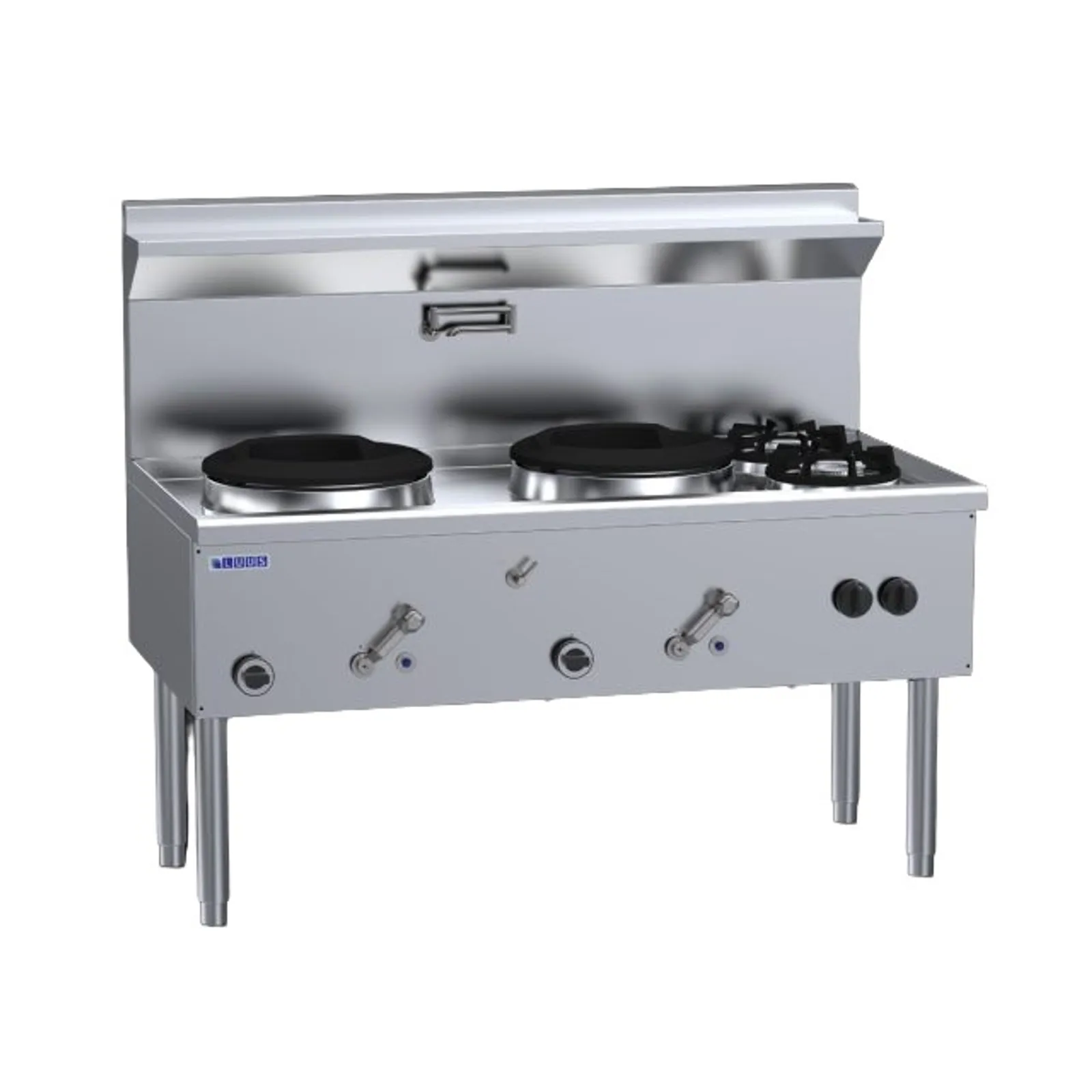 LUUS WZ-2C2B Compact Waterless Wok - 2 Chimney & 2 Open Burners