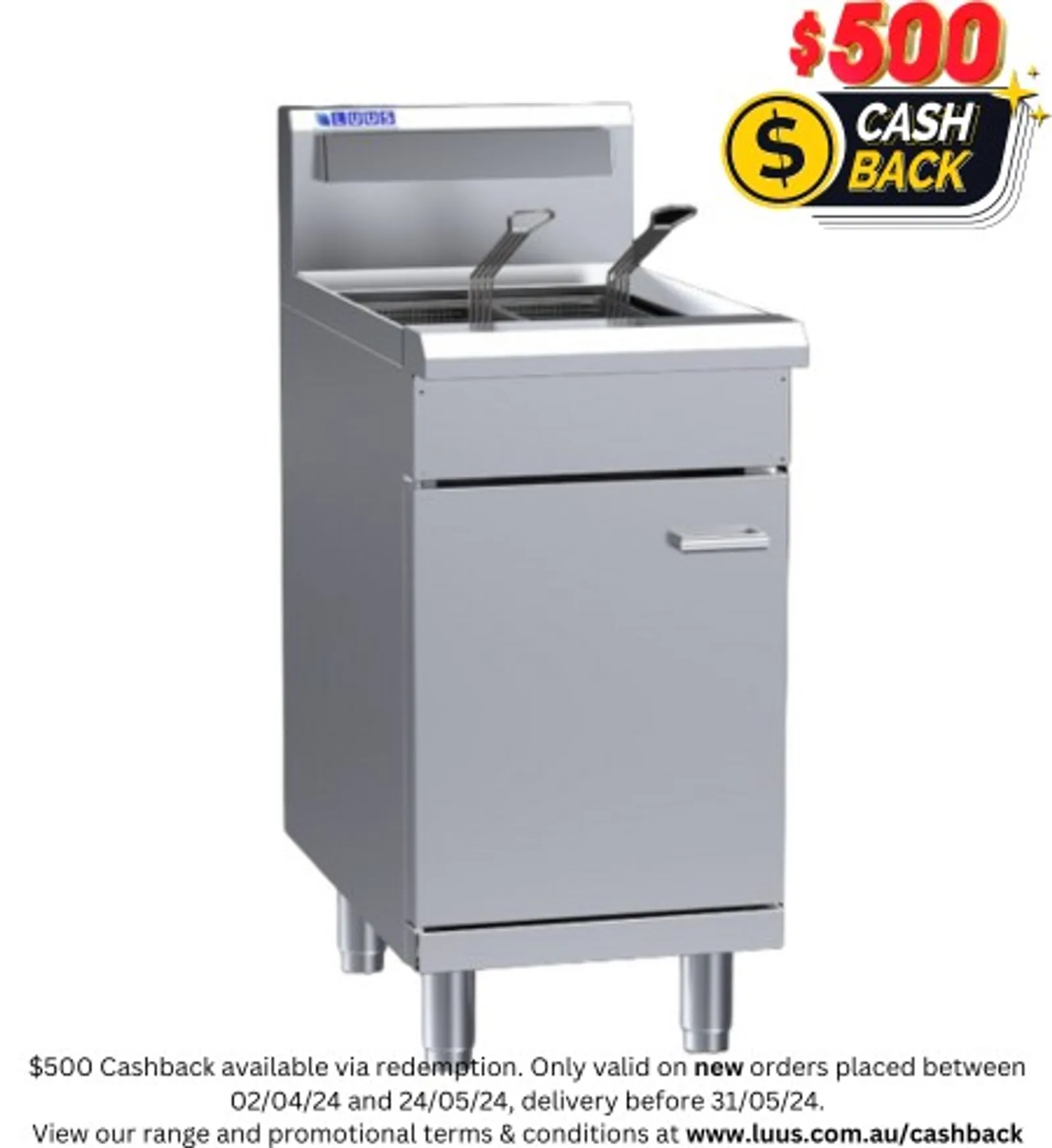 LUUS FV-45 - 2 Basket V-Pan Fryer