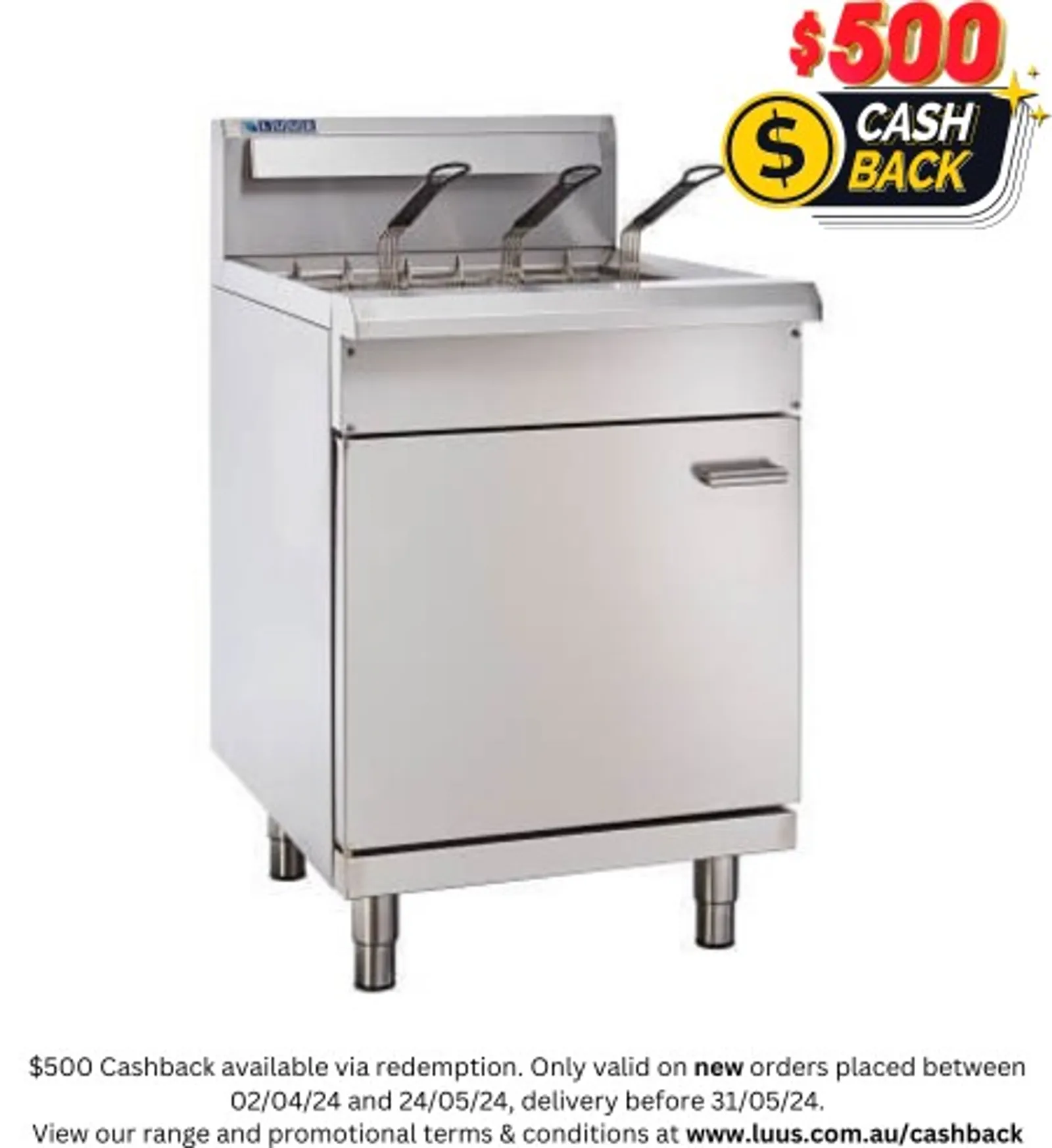 LUUS FV-60 - 3 Basket V-Pan Fryer
