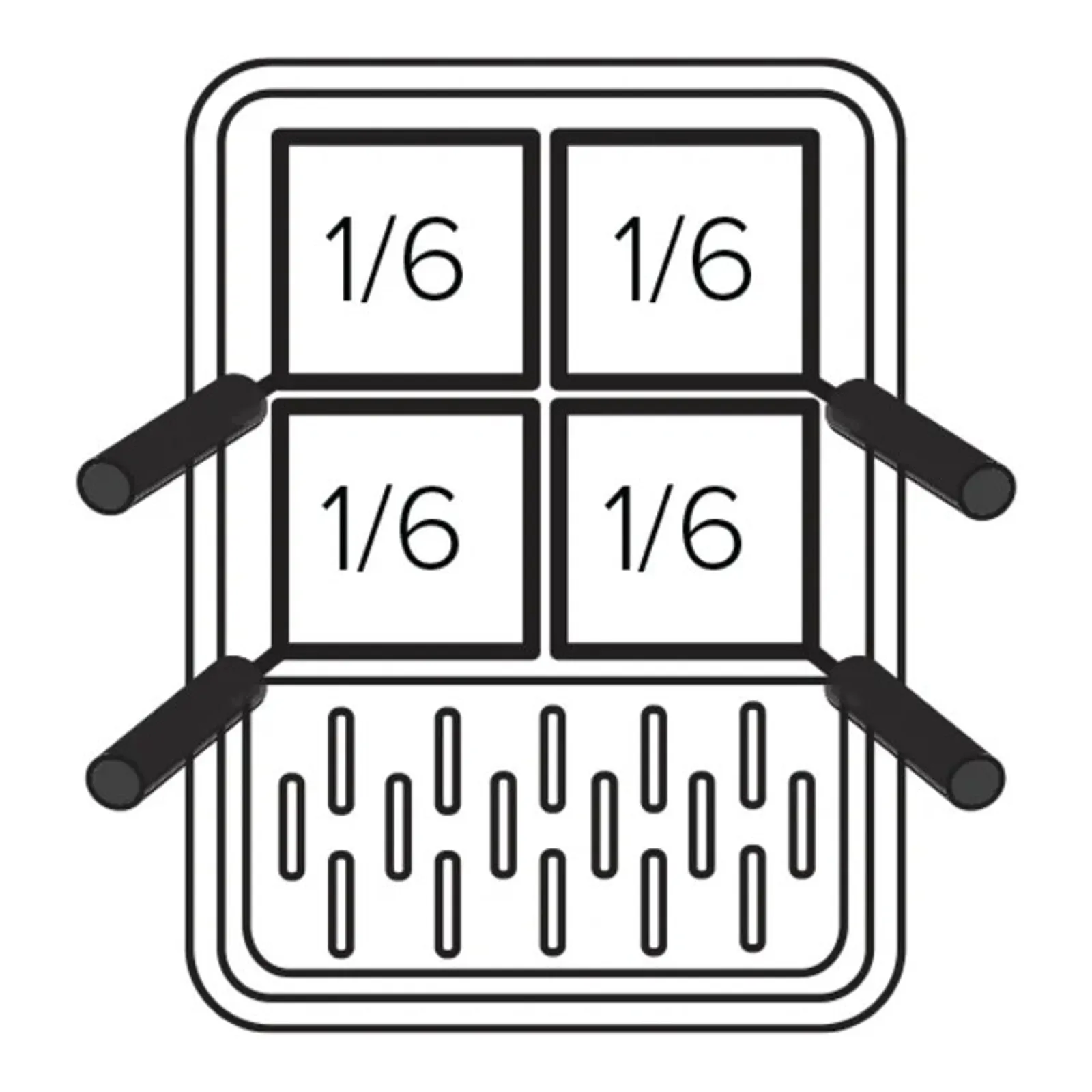 Giorik 2003047 - 1/6 Square Left Handed Pasta Cooker Basket