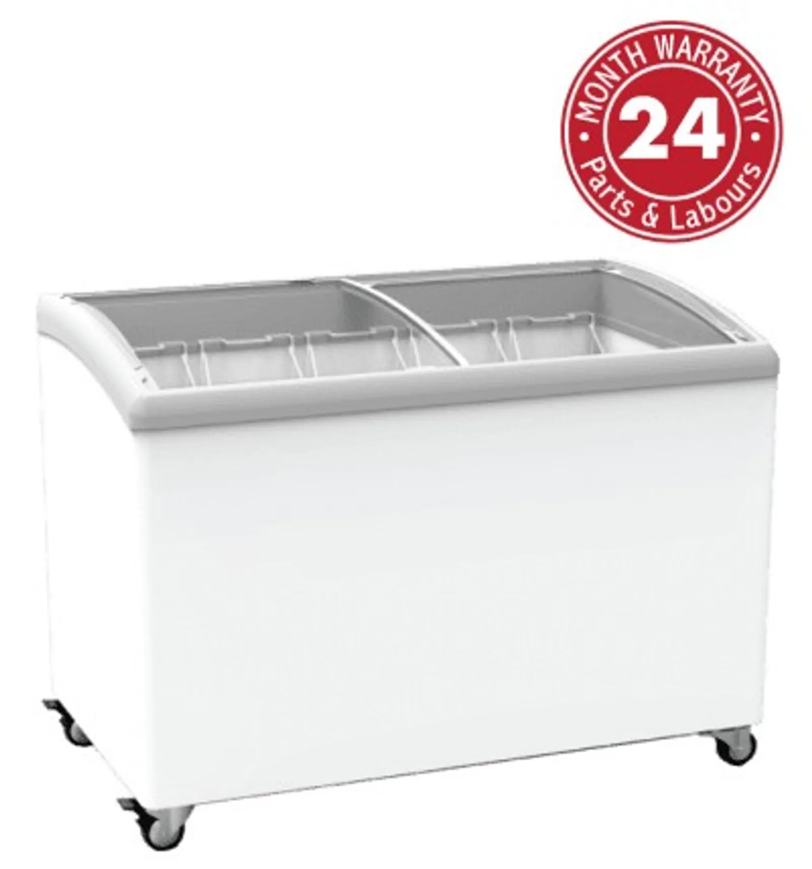 Exquisite SD400 - Curved Glass Display Chest Freezer 374L