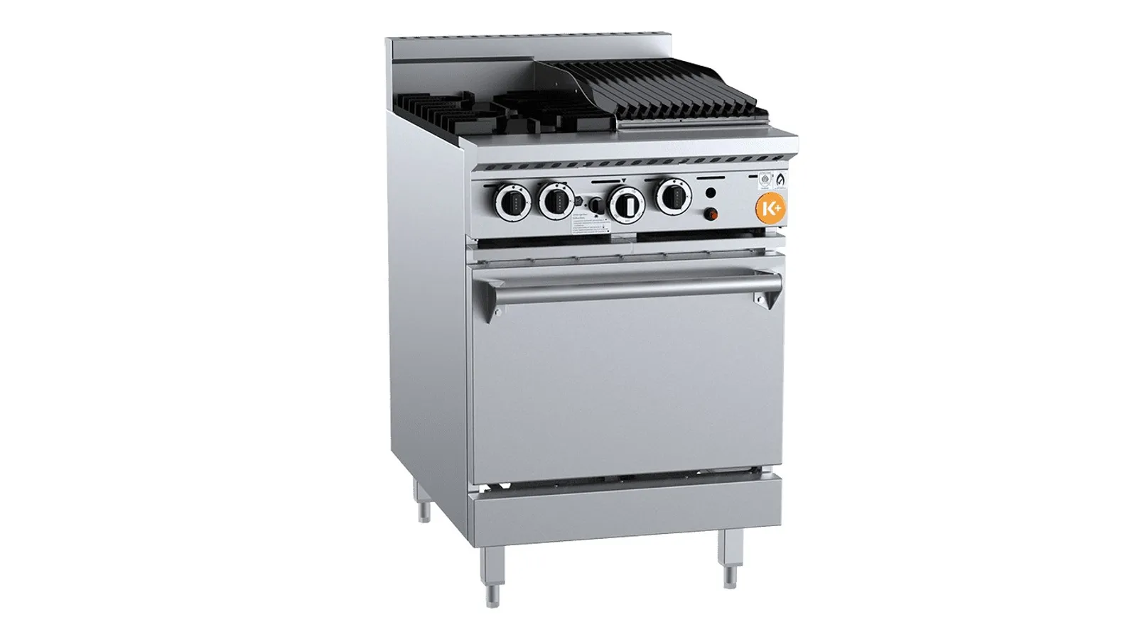 K+ KOV-SB2-CBR3 - Oven w/ 2 Open Burners 300mm Char Broiler