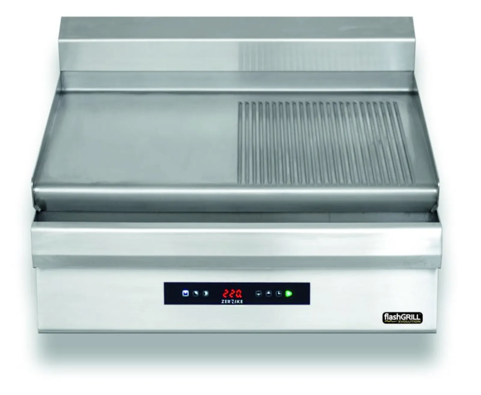 FlashGrill ZEE-GE8070D1C - 700mm 1/2 Ribbed Griddle Plate, Single Control
