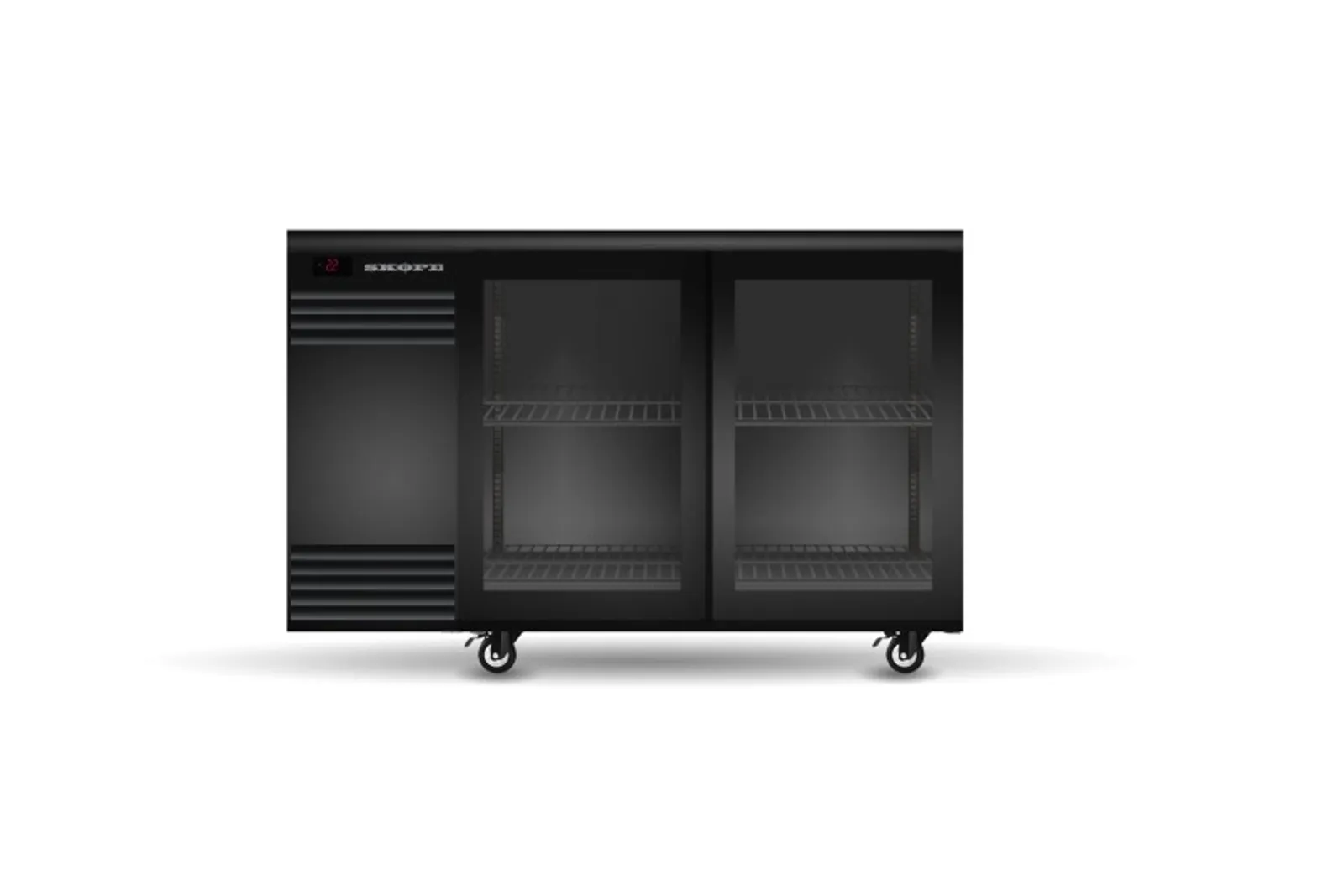 Skope BB.2.GSL.r BackBar Remote 2 Glass Sliding Door Fridge