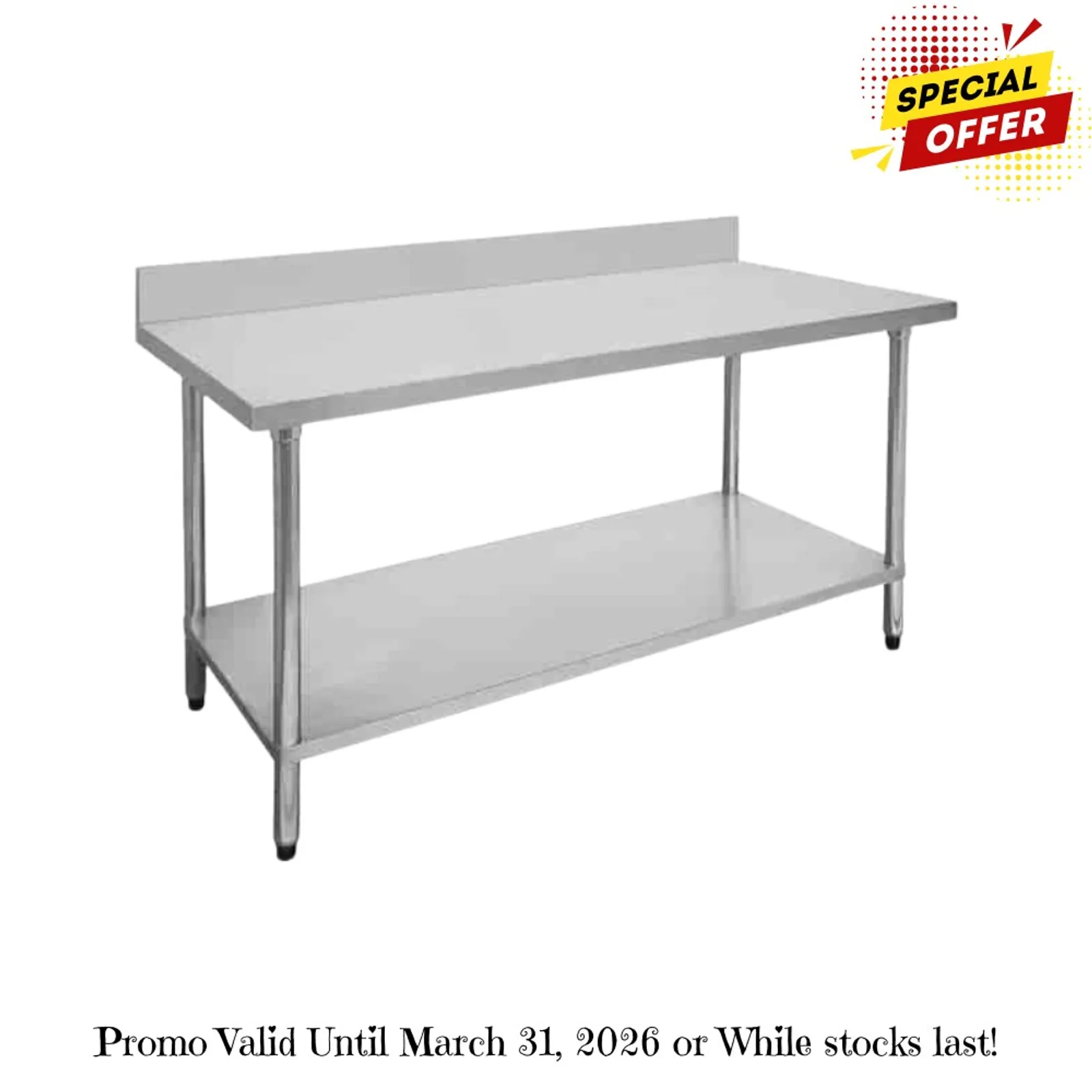 Modular Systems 1500-6-WBB - Work Bench with Undershelf and Splashback 600D