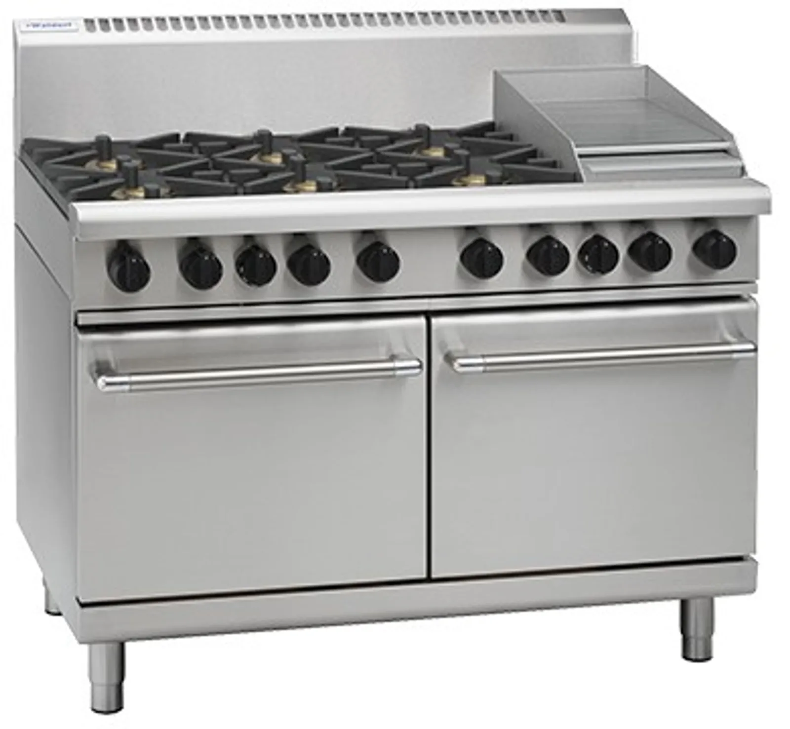 Waldorf 800 Series RN8823G - 1200mm Gas Range Double Static Oven, 6 Burner 300mm Griddle Plate