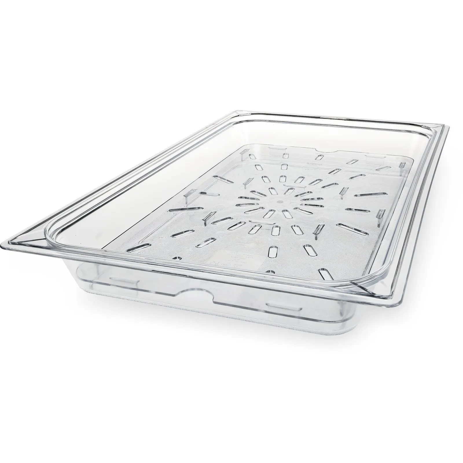Carlisle 1021507 - StorPlus Polycarbonate Food Pan Drain Grate Full-Size, 15mm Deep - Clear