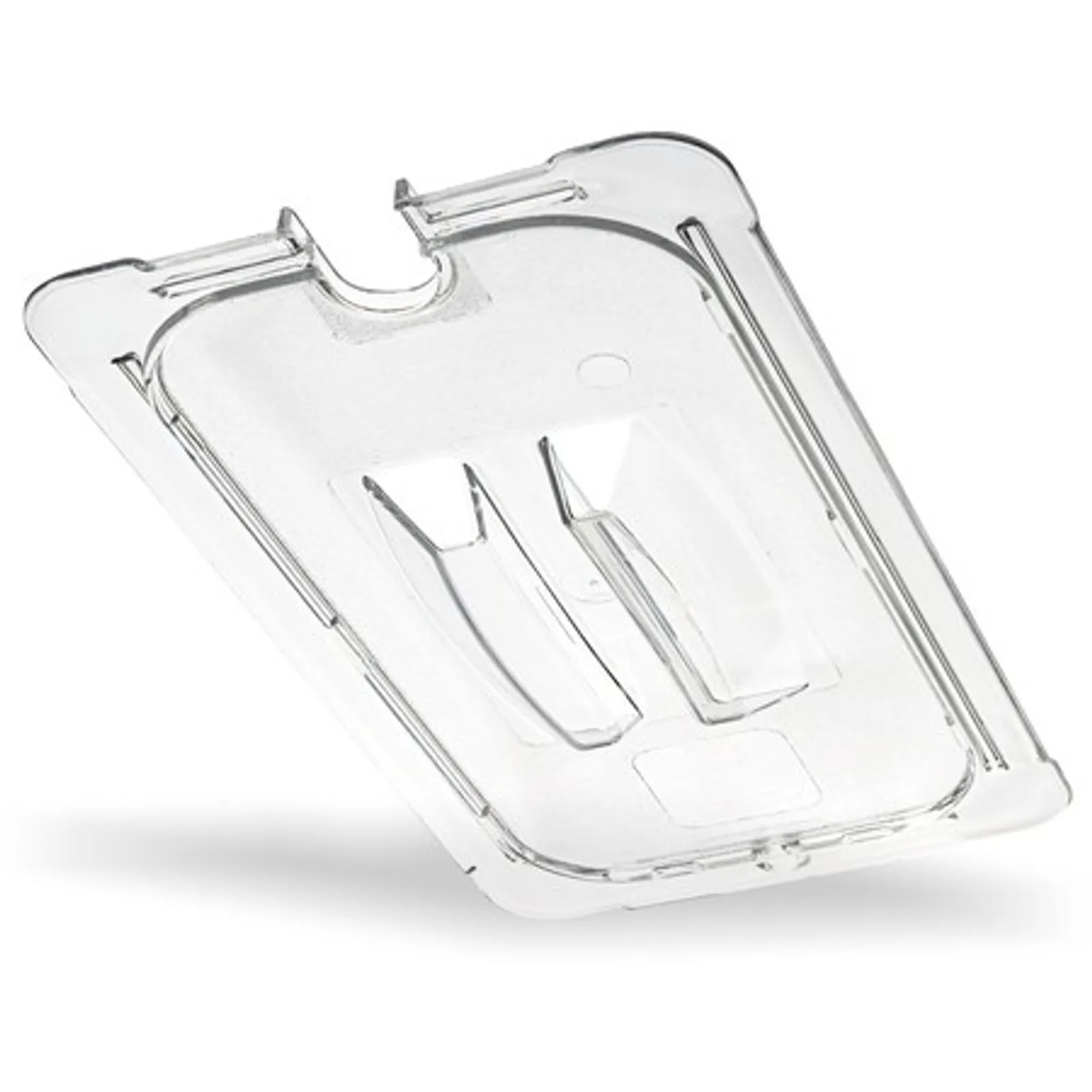 Carlisle 10271U07 - StorPlus Polycarbonate Notched Handled Universal Lid 1/3 Size - Clear