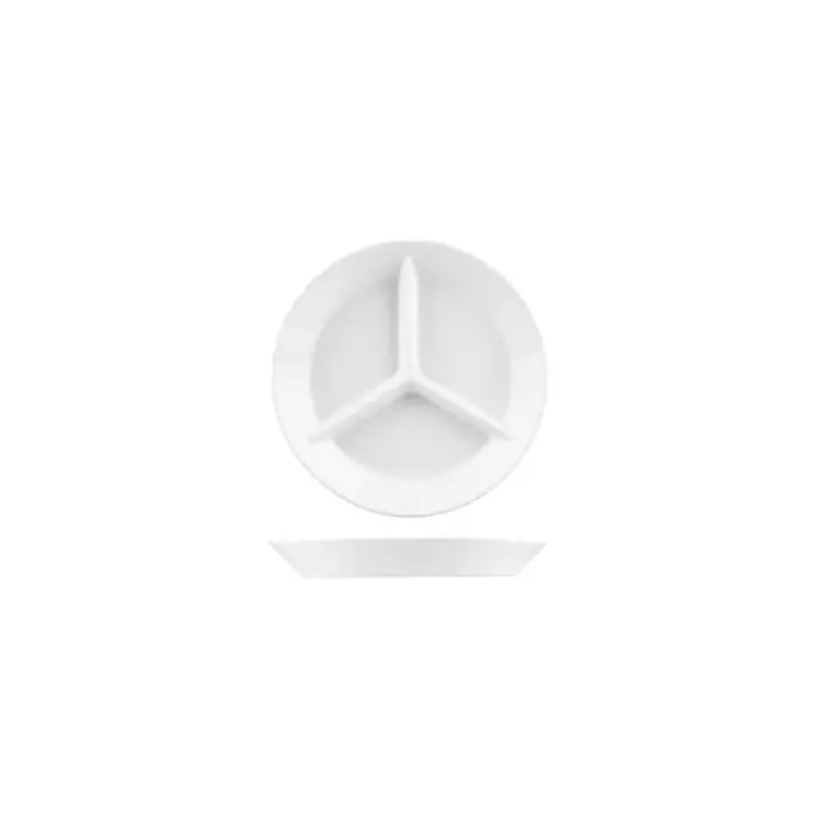 AFC S0719 Flinders Healthcare - Round Divided Dish - 3 Compartments 190mm