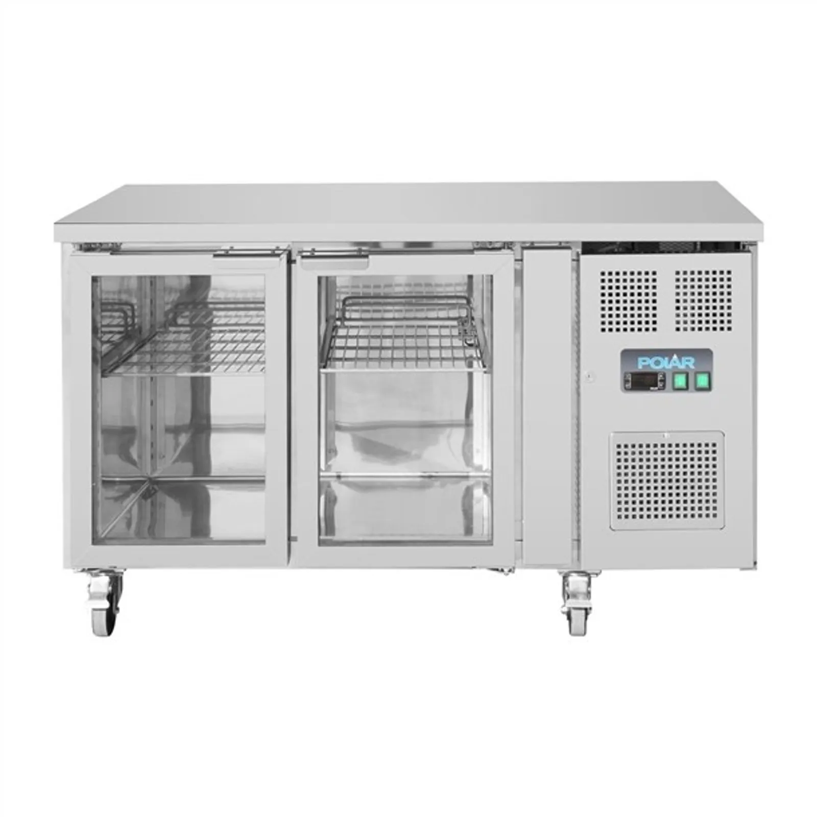 Polar UA023-A U-Series - 2 Glass Door Counter Fridge 205Ltr