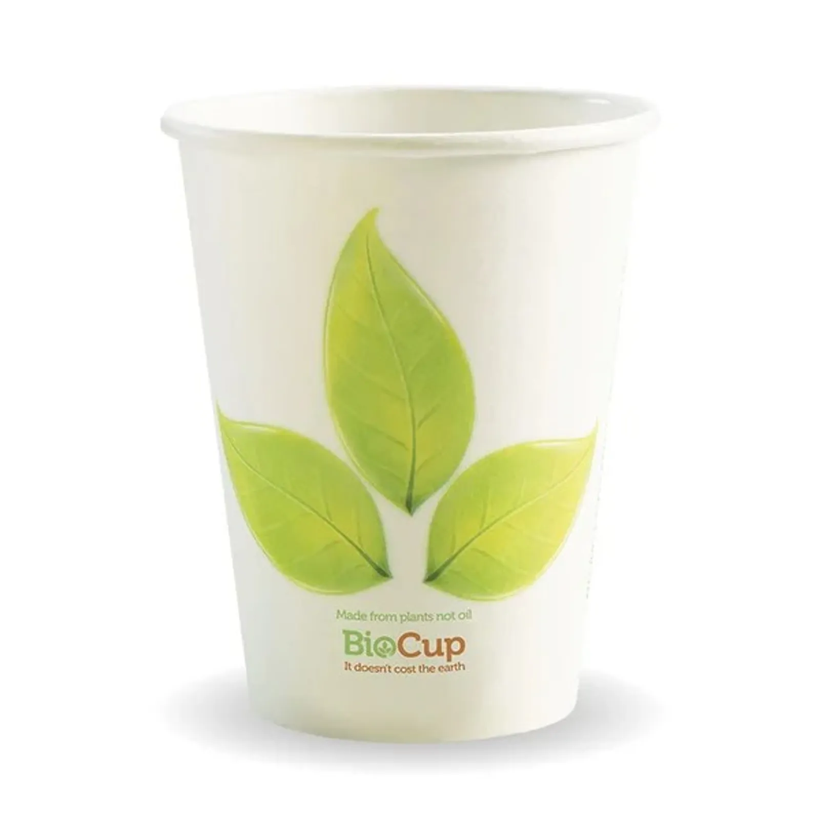 BioPak BC-12 - 390ml / 12oz Leaf Single Wall Hot Cup