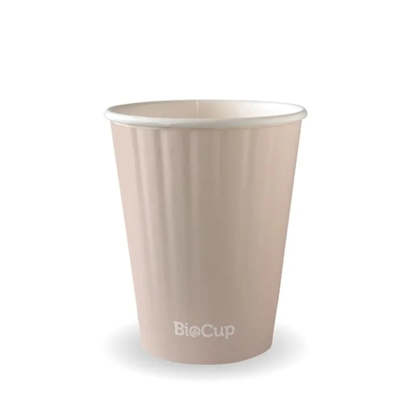 BioPak ABC-12DW - 390ml / 12oz Stone Double Wall Hot Cup