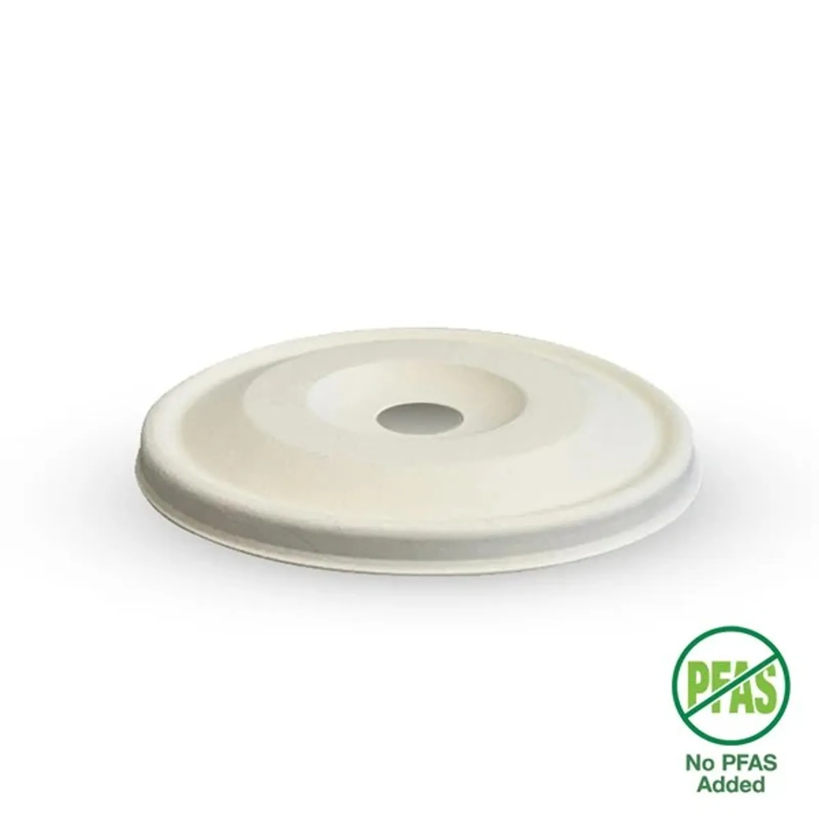 BioPak BCL-80C-PULP-F - 80mm Plant Fibre Flat Cold Paper BioCup Lid