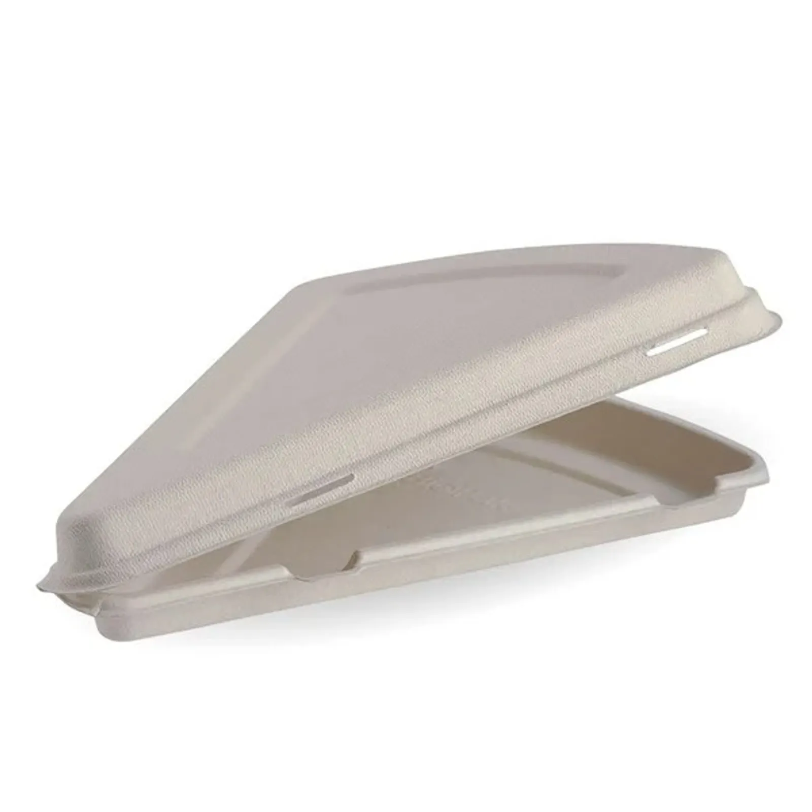 BioPak B-HLP-N - 28cm X 16cm X 4cm / 9in Natural Plant Fibre Pizza Slice Clamshell