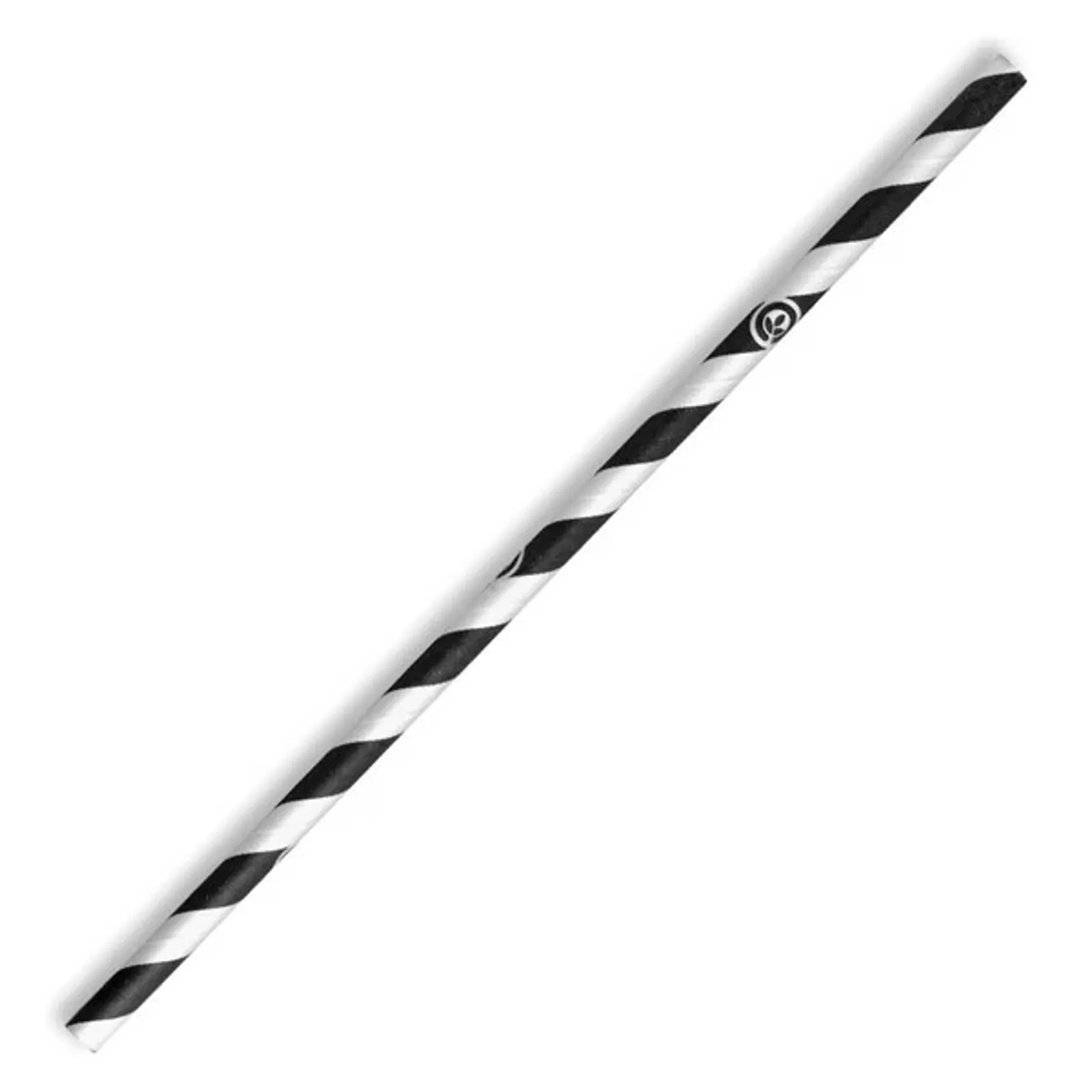 BioPak JP-PBS-6X197-BS - 6mm Regular Black Stripe BioStraw