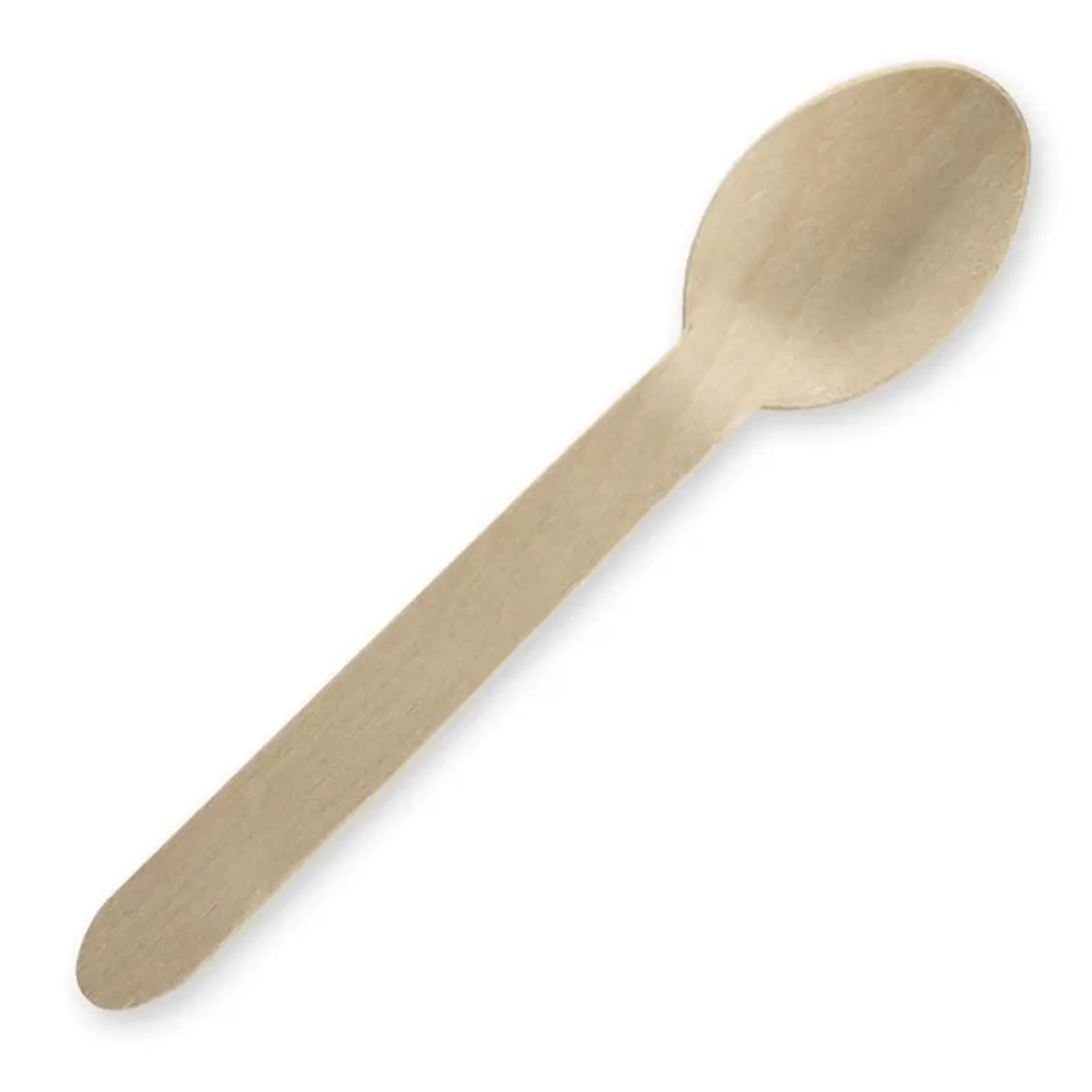 BioPak HY-16S-2000 - 16cm Unbranded Wood Spoon - Bulk Pack