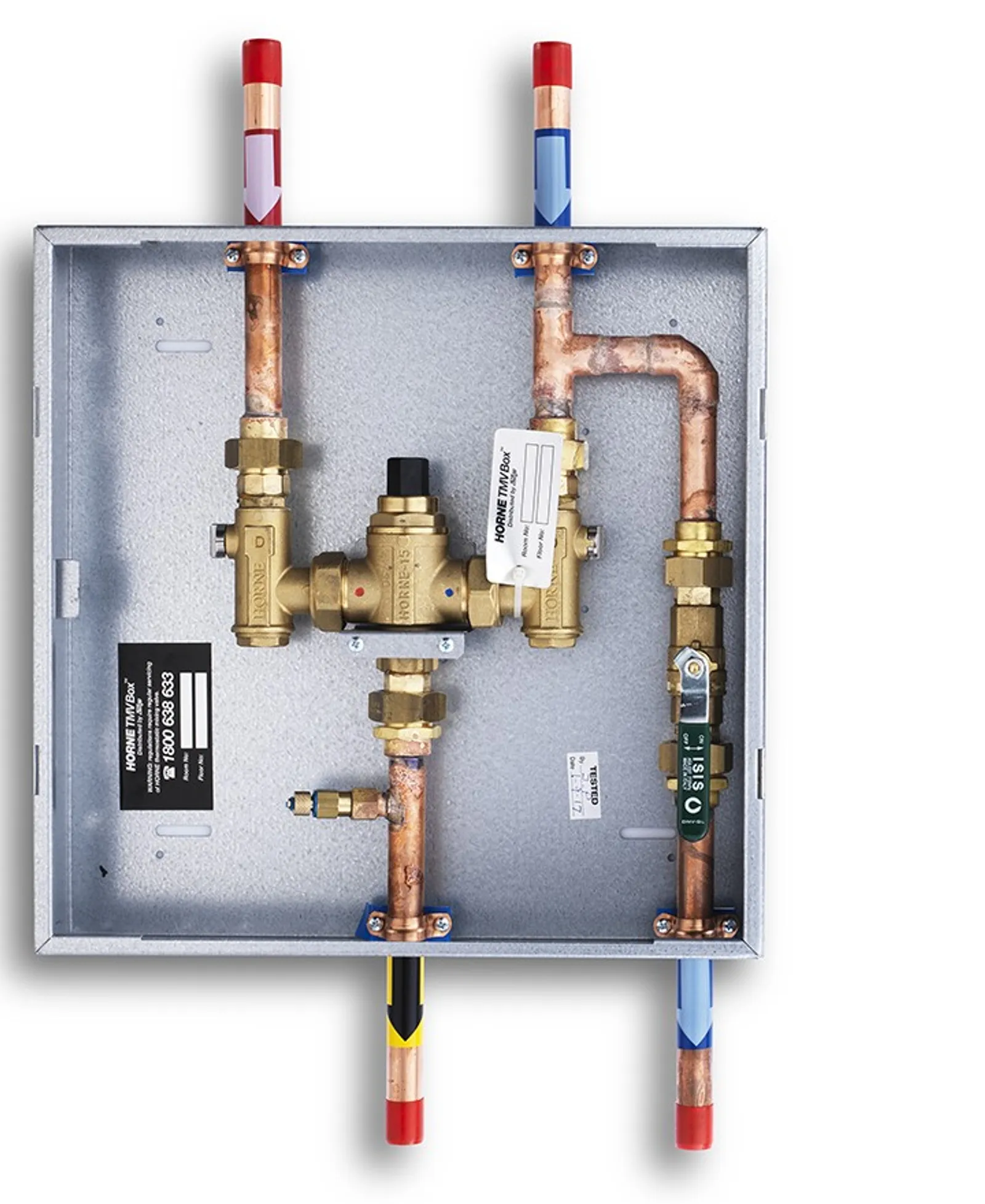 Zip 42455 - Horne TMV Box with cover and key locks (recessed) - Hinge Cover