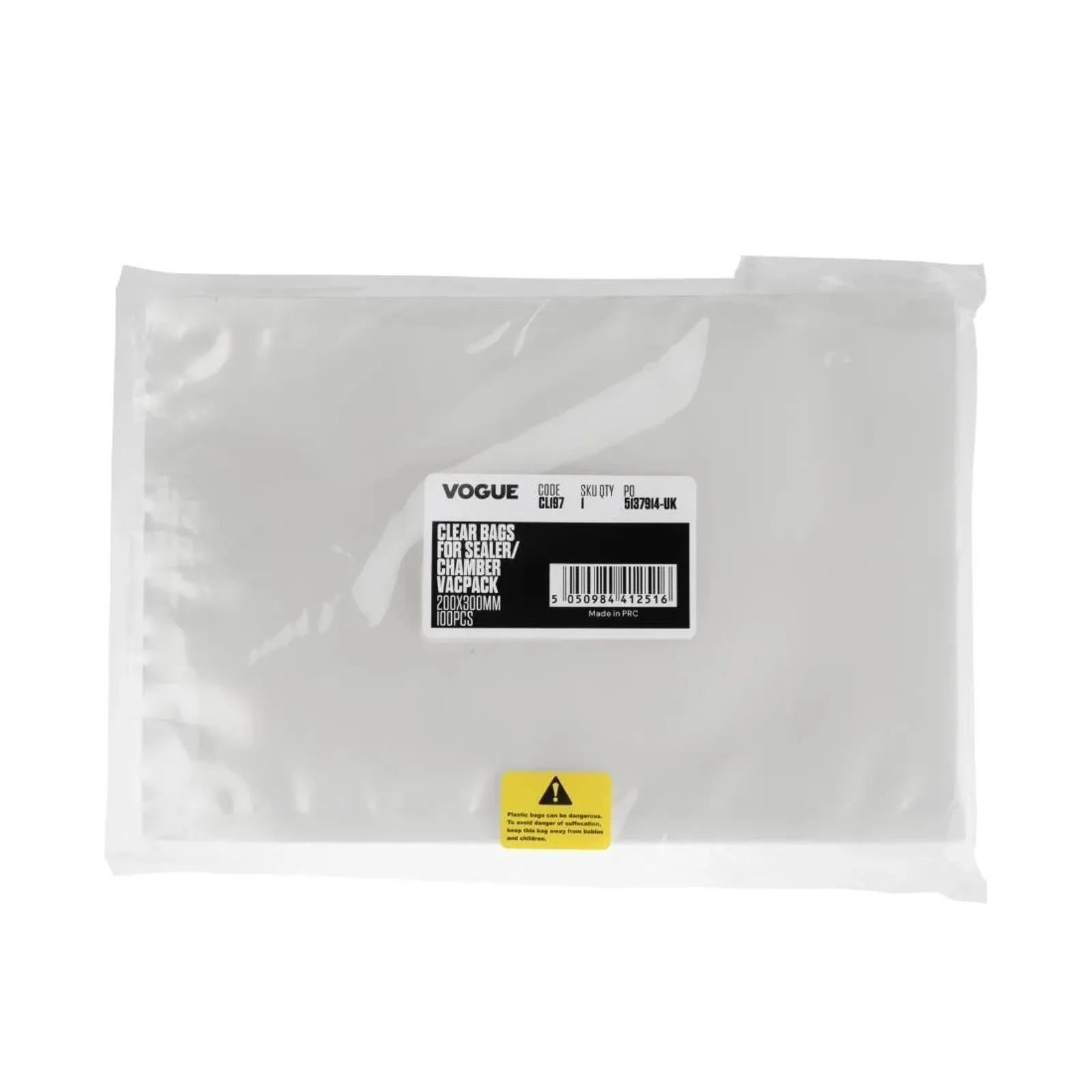 Vogue CL197 - Smooth Vacuum Sealer Bags 200mm