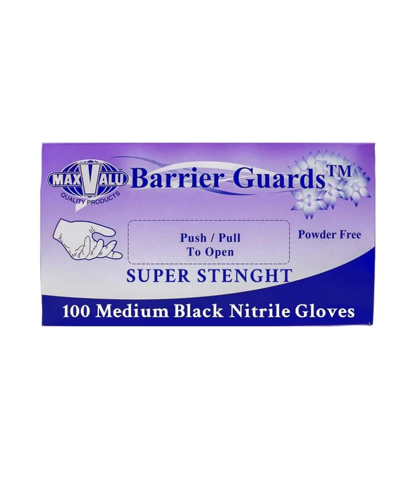 MaxValu GLOSBKS - Super Strength Black Nitrile Gloves - Small (100 Pcs)