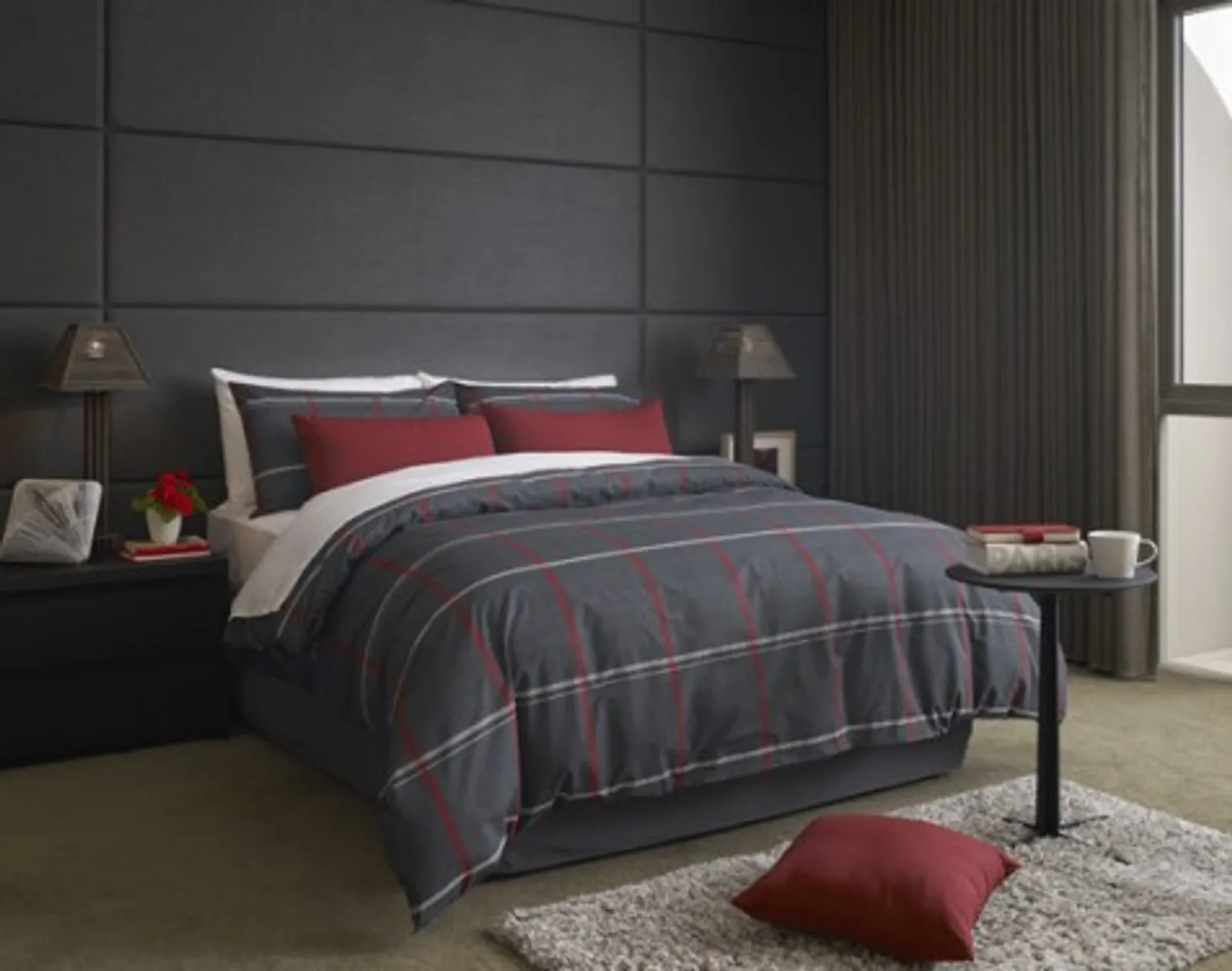 Alliance 23970 - Quilt Cover Set Actil Hewlett Ebony KB 245x220