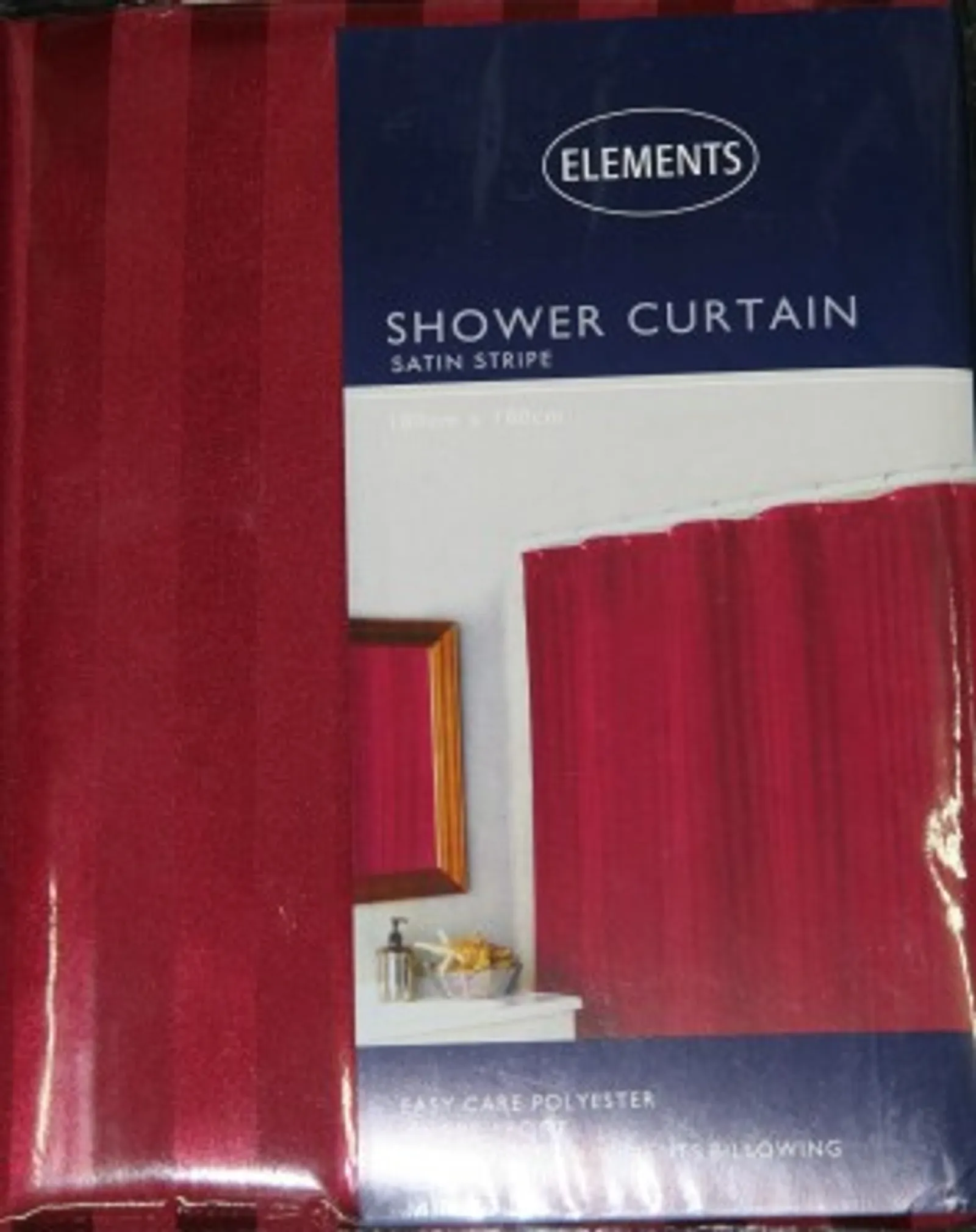 Alliance 53786 - Shower Curtain Satin Stripe Burgundy 180x180