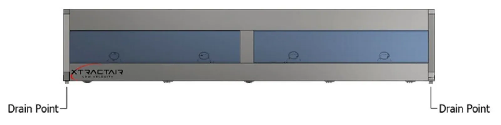 Xtractair XLV-3614 - Low Velocity Commercial Kitchen Exhaust Canopy (3600W x 1400D x 600H)