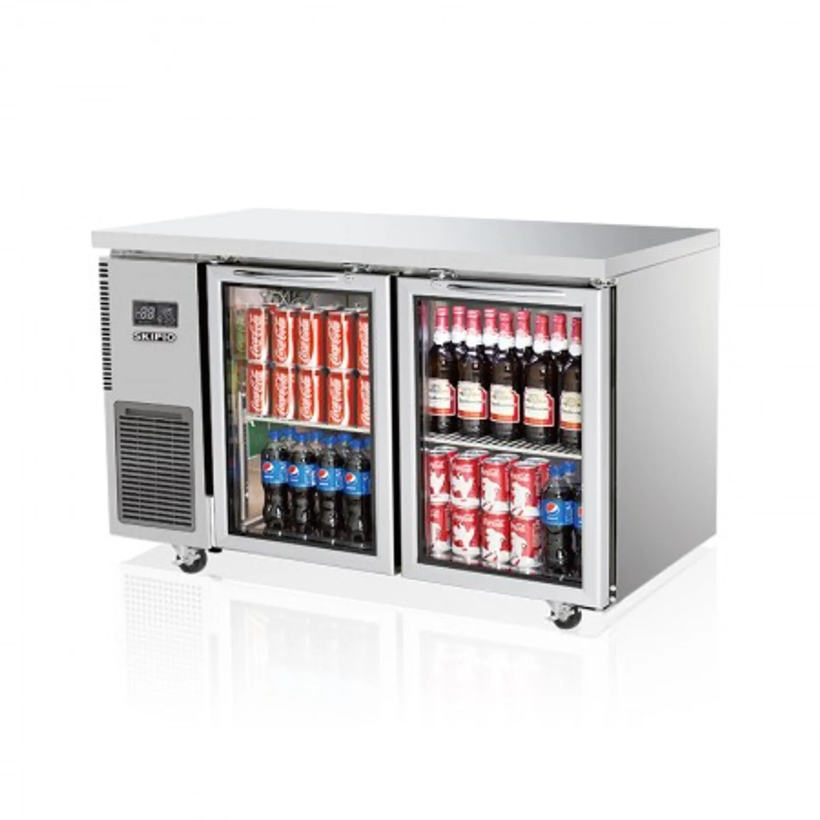 Skipio SGR12-2 - 2 Glass Door Under Counter Fridge 1200mm