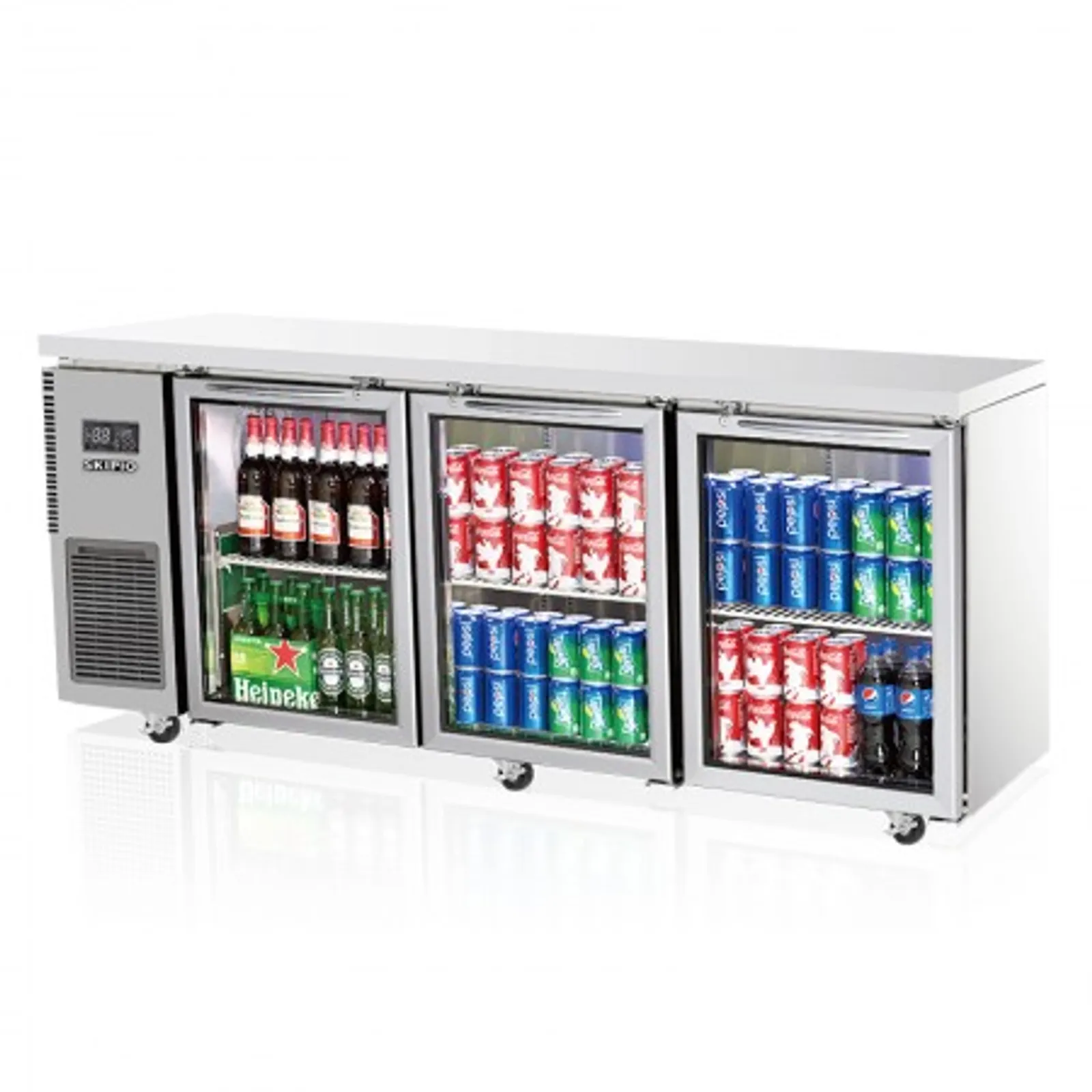 Skipio SGR18-3 - 3 Glass Door Under Counter Fridge 1800mm