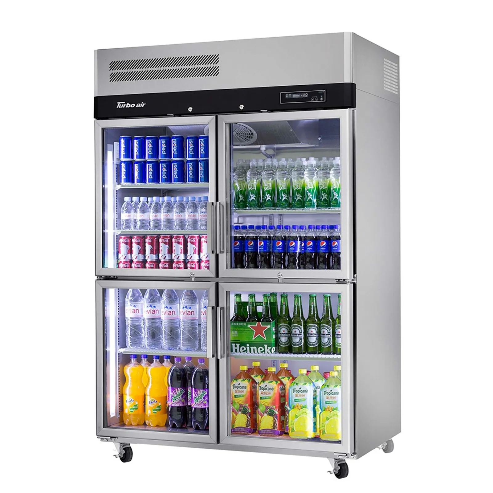 Turbo Air KR45-4G(HC) - 4 Half Glass Door Upright Fridge 1215L