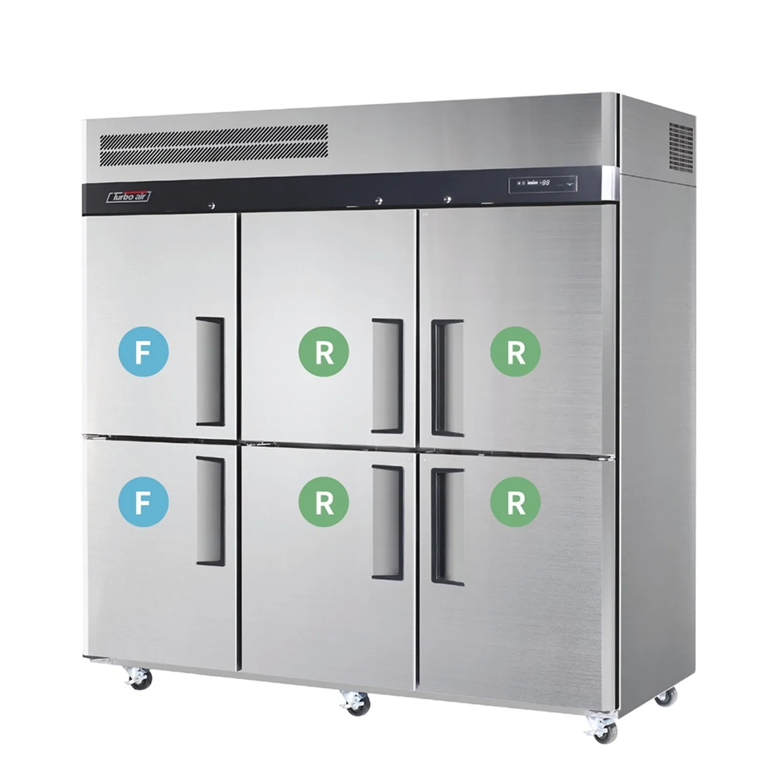 Turbo Air KRF65-6(HC) - 6 Half Door Upright Dual Temp