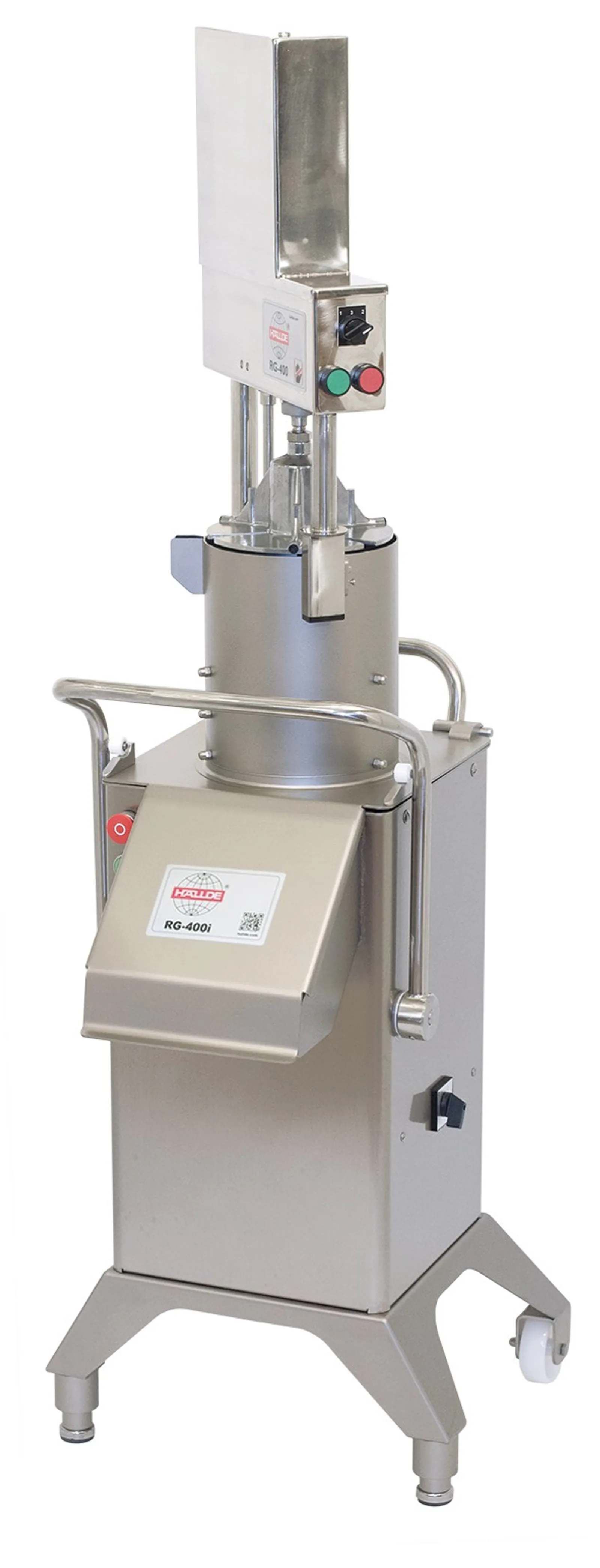 HALLDE  RG-400i Vegetable Preparation Machine Pnuematic Push Feeder Setup